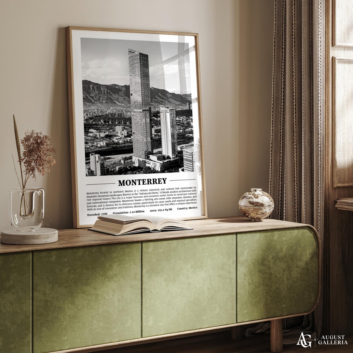 Monterrey Black & White City Print