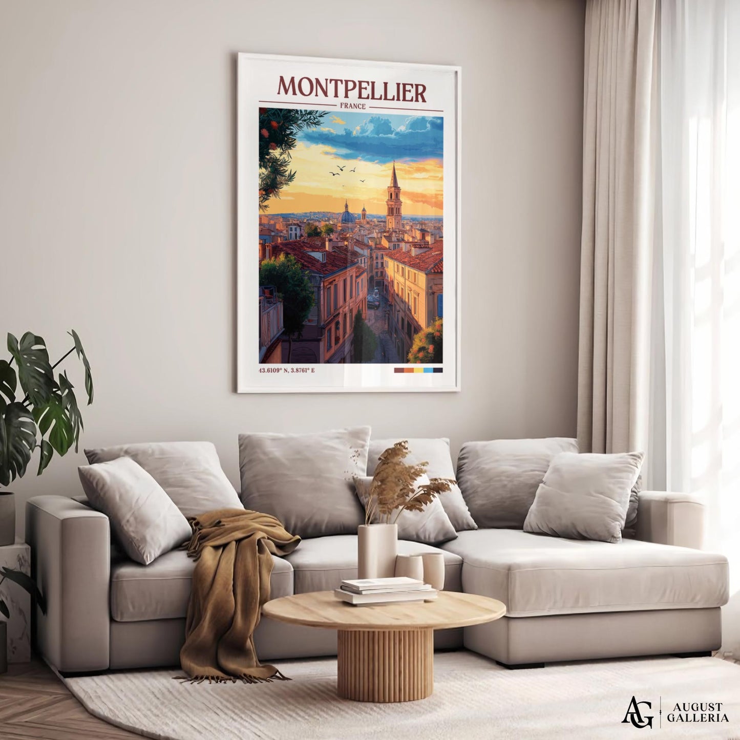 Montpellier France Retro Travel Print