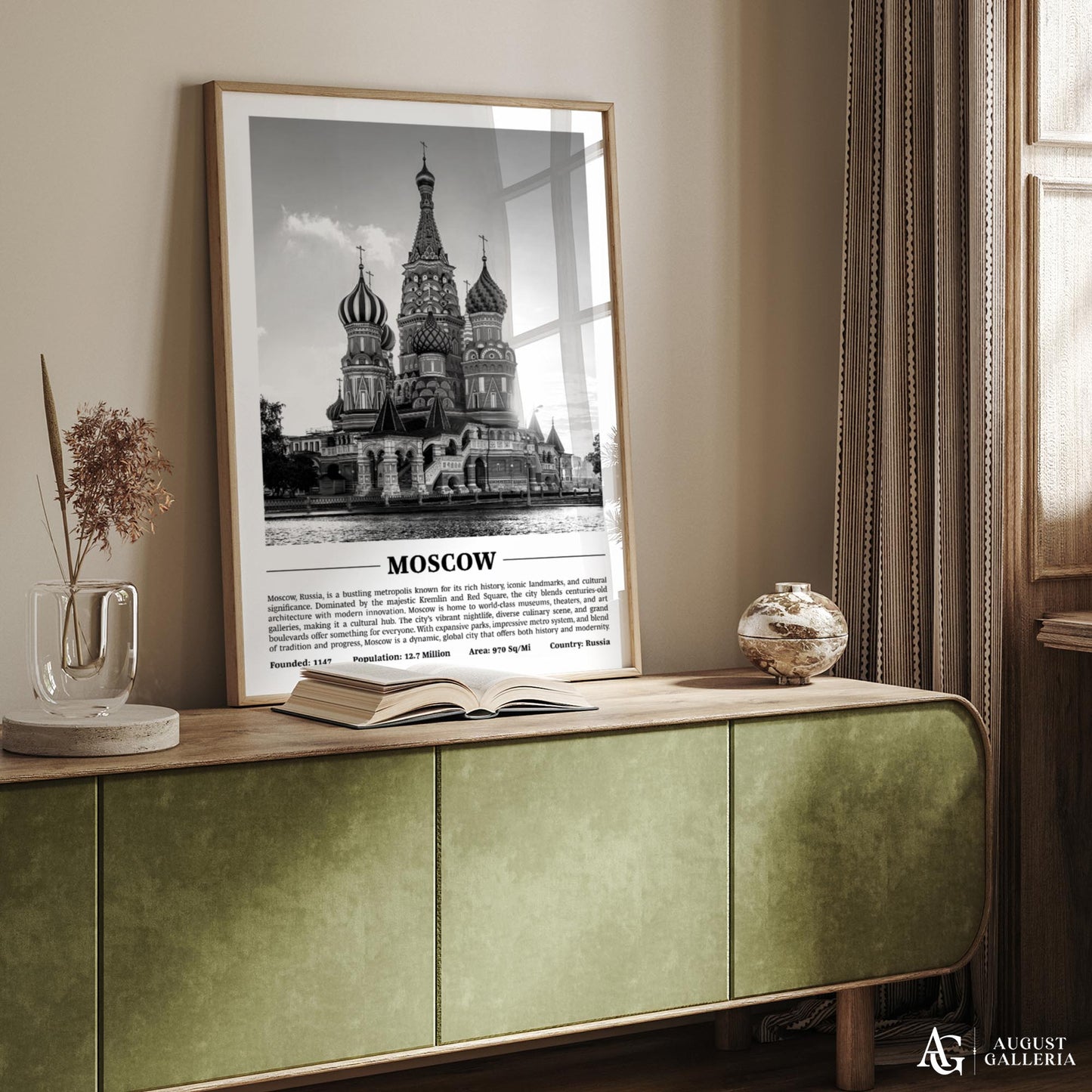 Moscow Black & White City Print