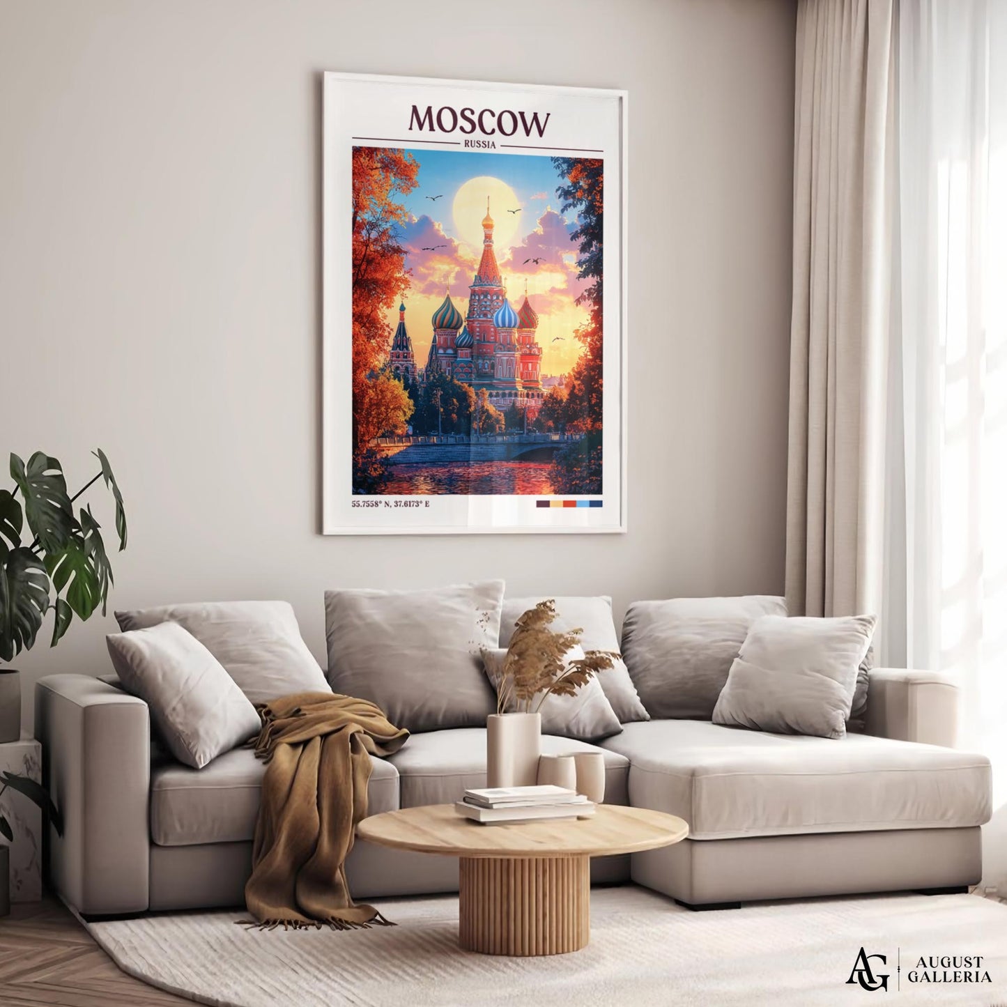 Moscow Russia Retro Travel Print