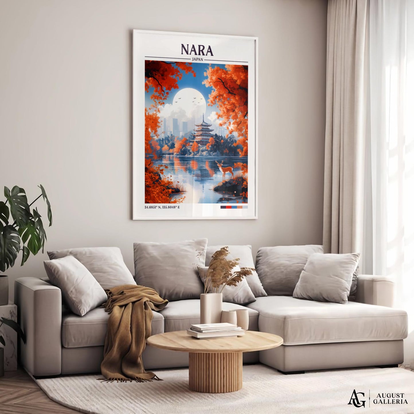 Nara Japan Retro Travel Print
