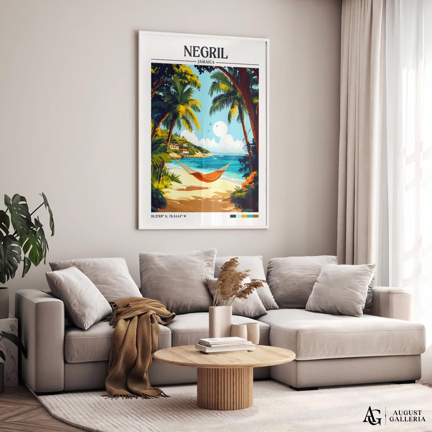 Negril Jamaica Retro Travel Print