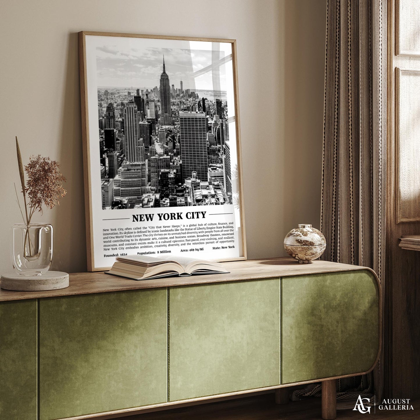 New York City Black & White City Print