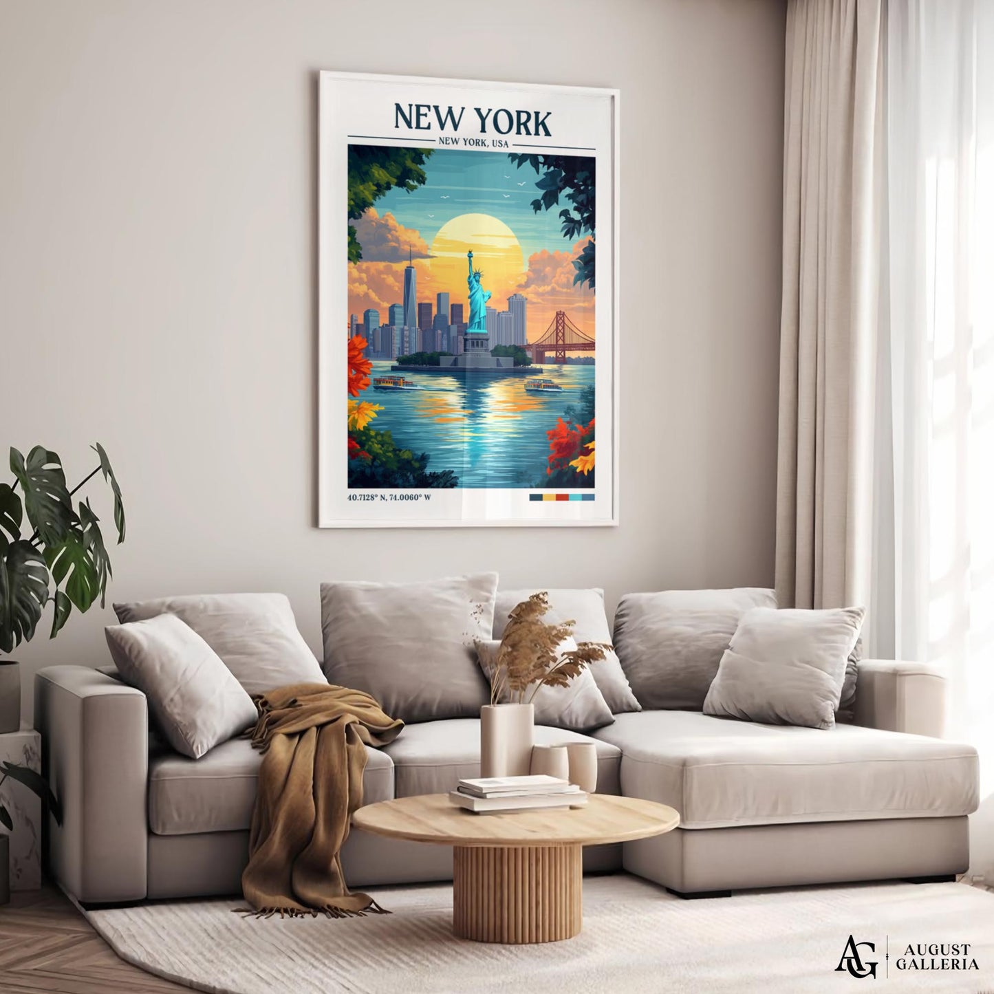 New York Retro Travel Print