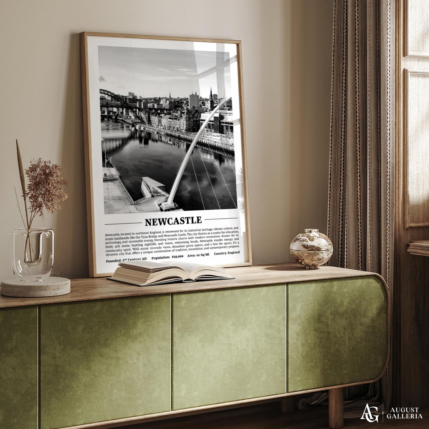 Newcastle Black & White City Print