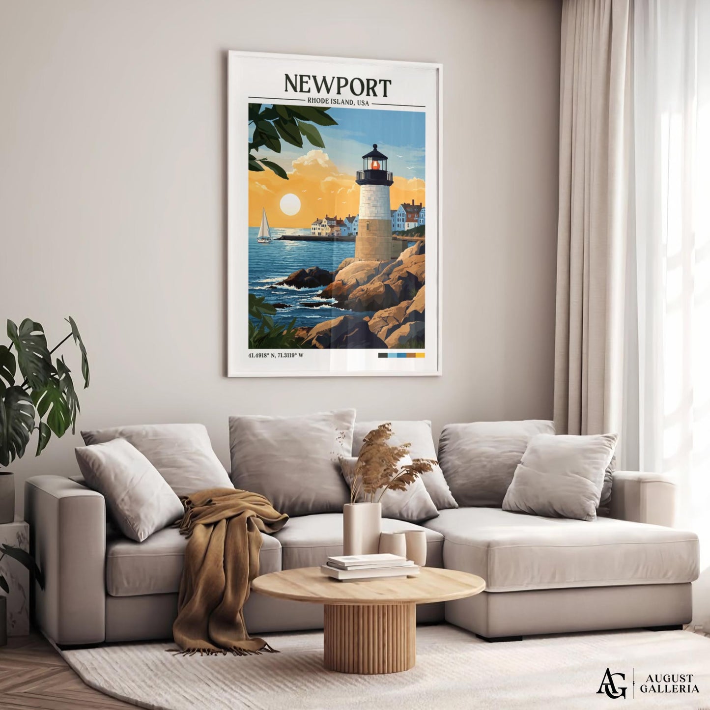 Newport Rhode Island Retro Travel Print