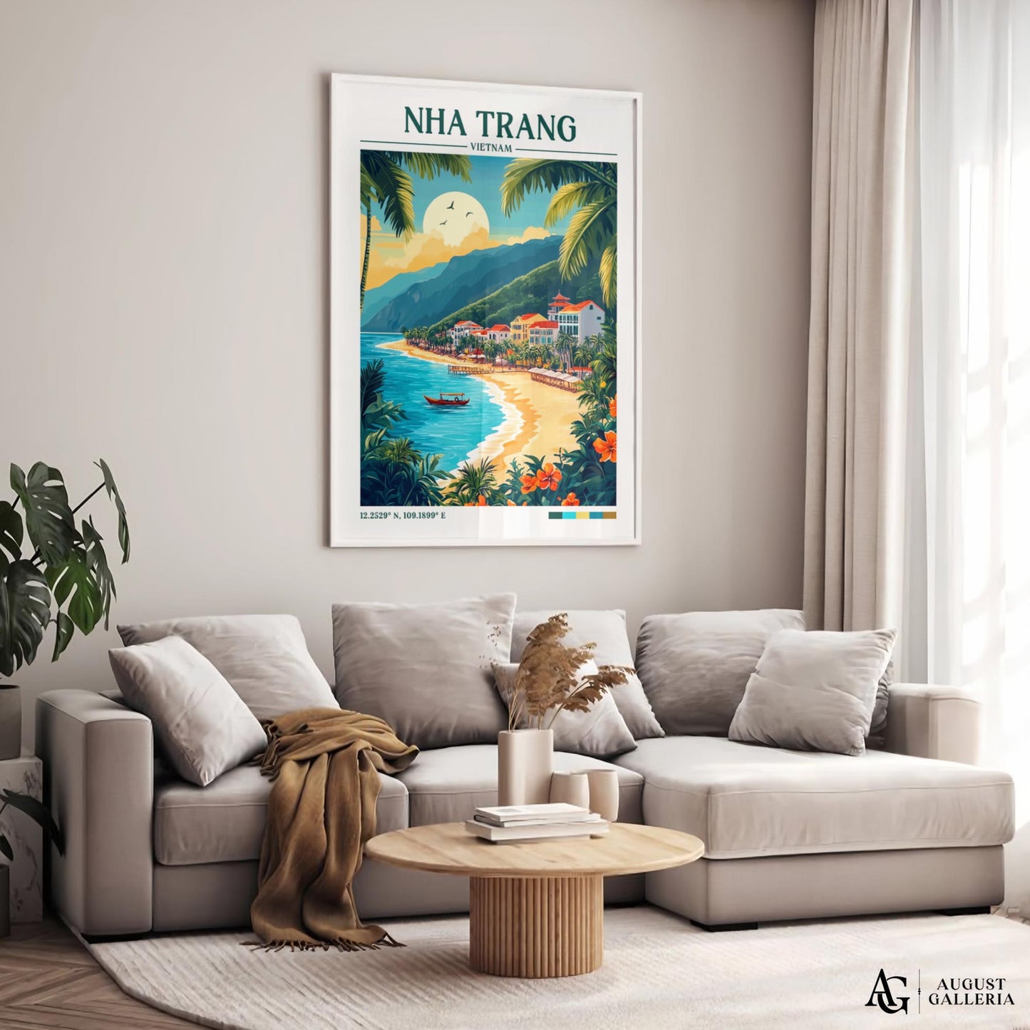 Nha Trang Vietnam Retro Travel Print