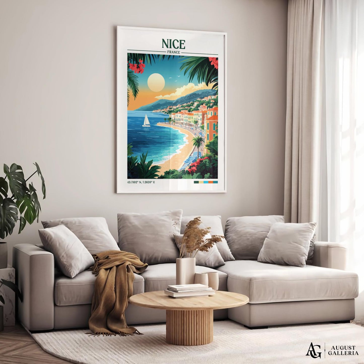 Nice France Retro Travel Print