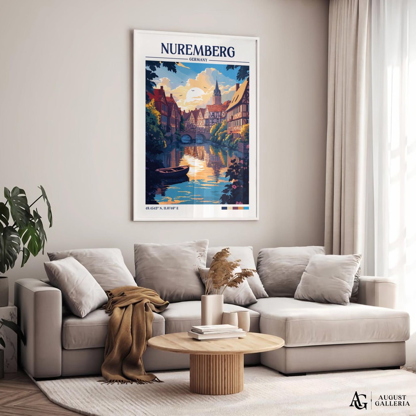 Nuremberg Germany Retro Travel Print