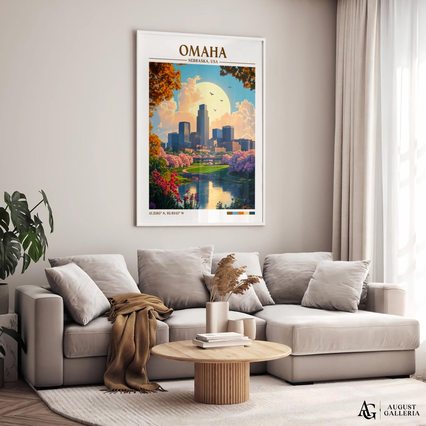 Omaha Nebraska Retro Travel Print