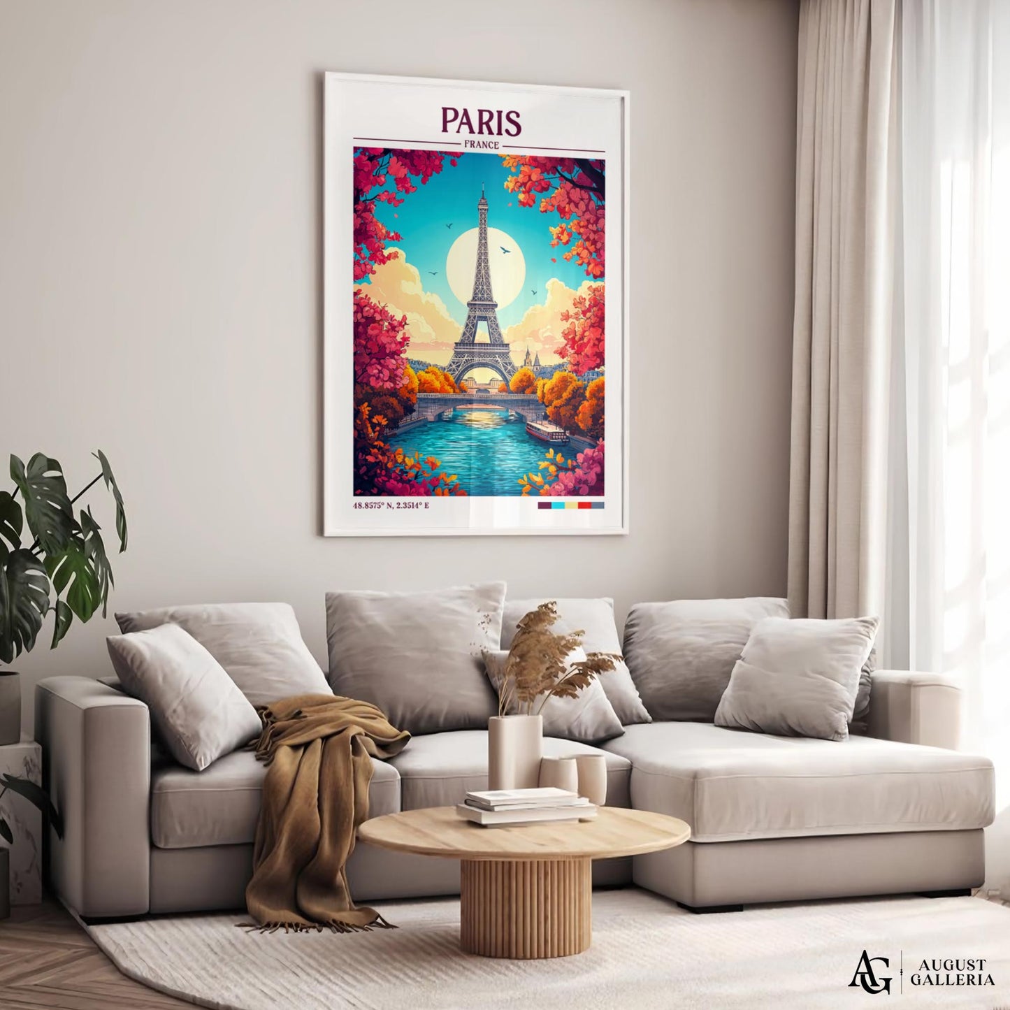Paris France Retro Travel Print