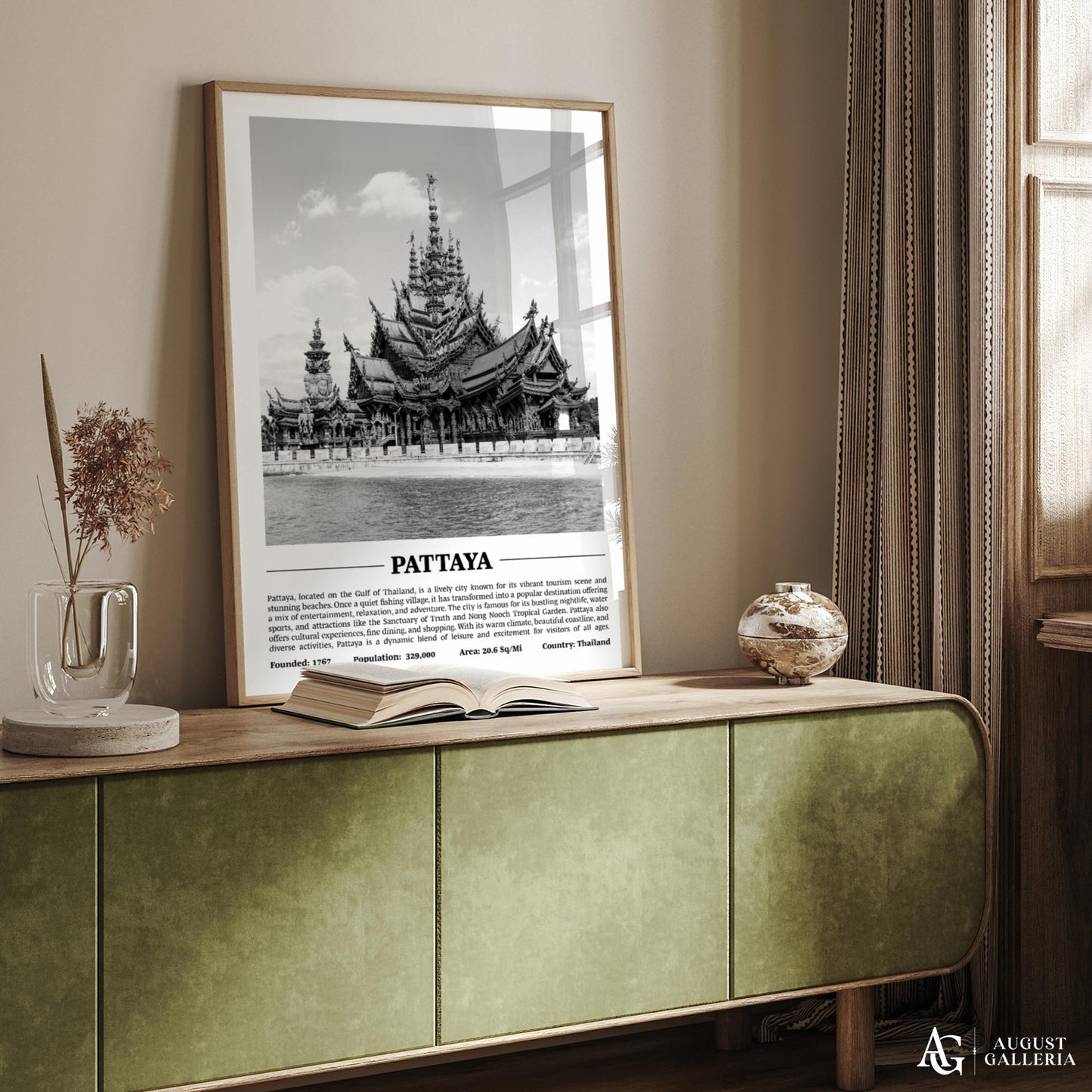 Pattaya Black & White City Print