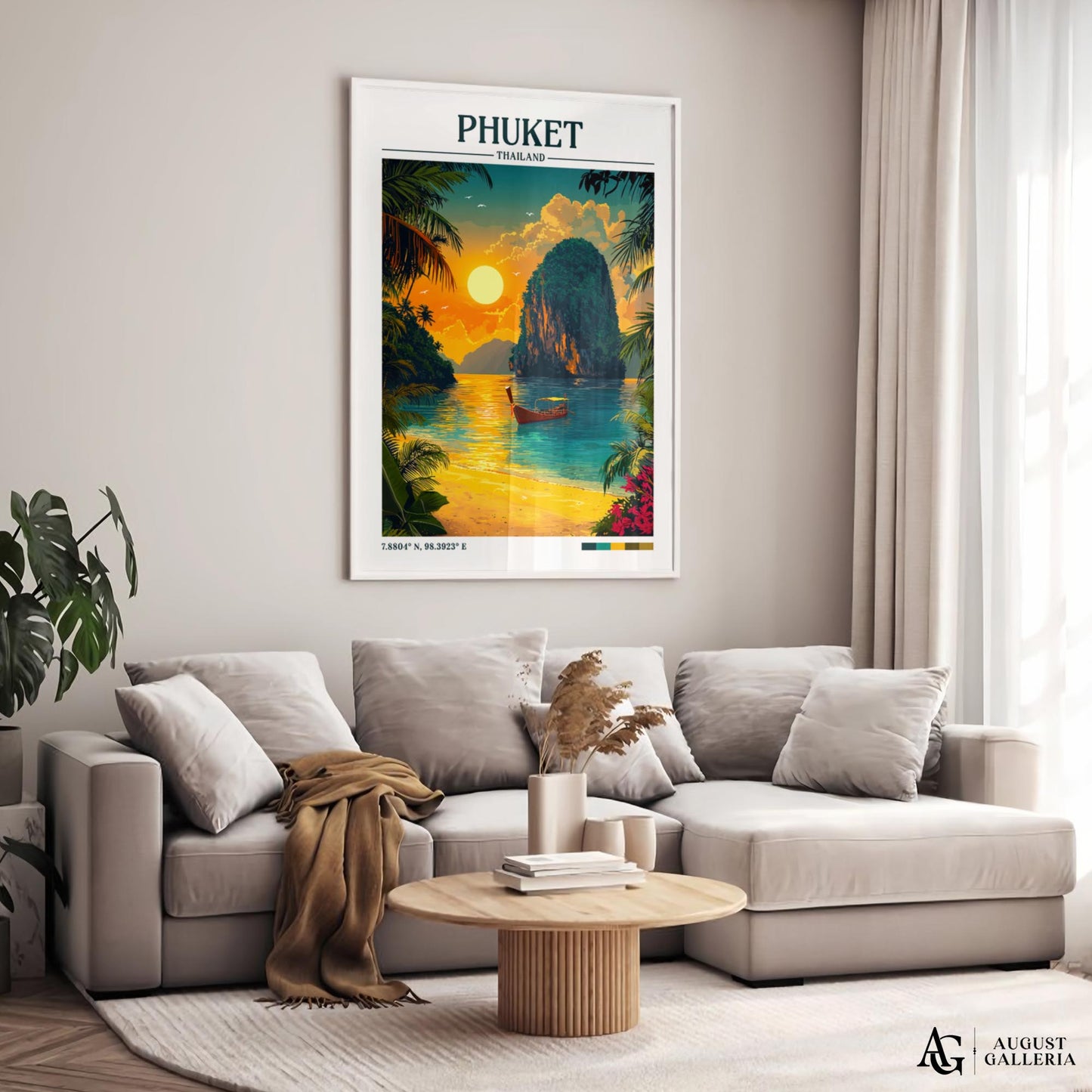 Phuket Thailand Retro Travel Print