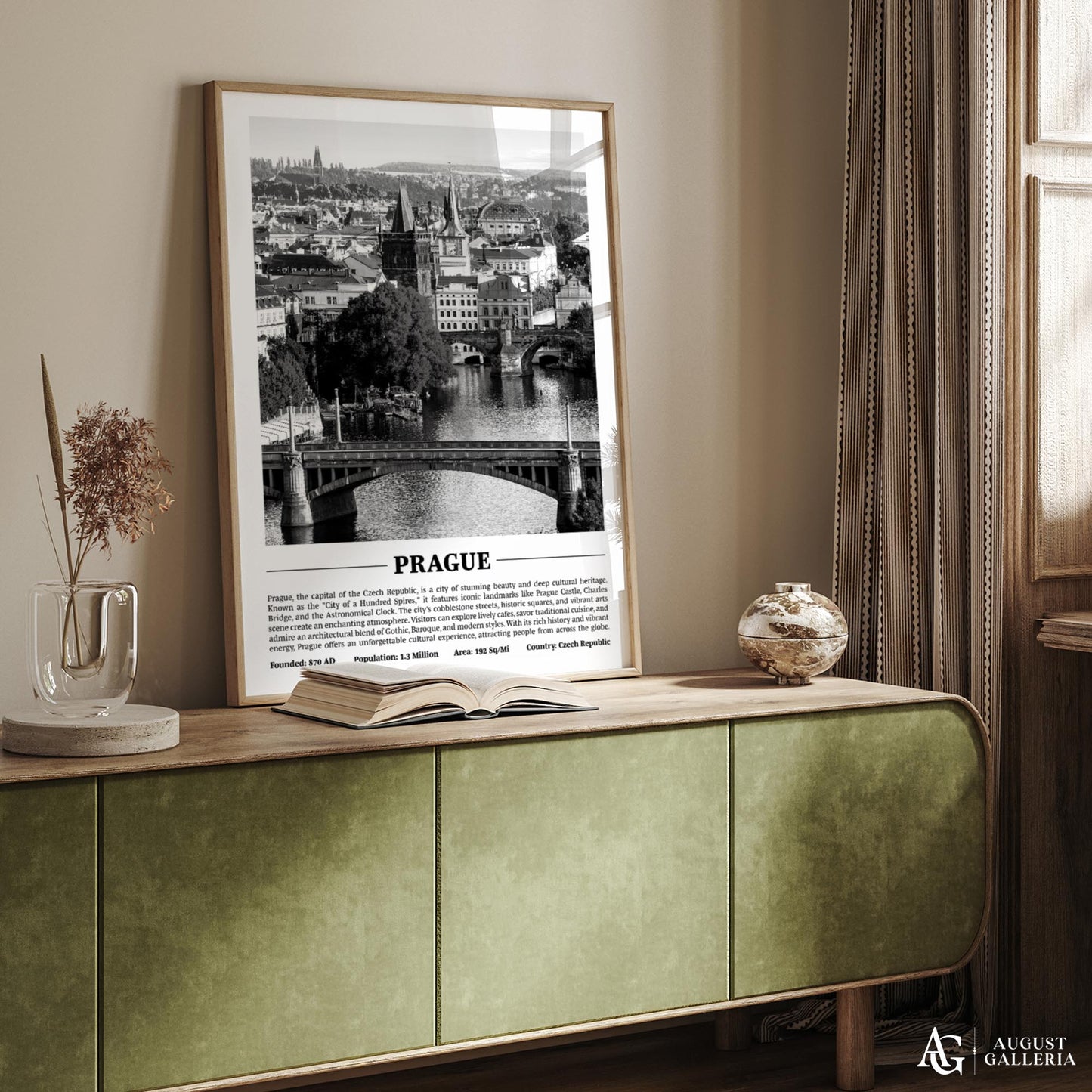 Prague Black & White City Print