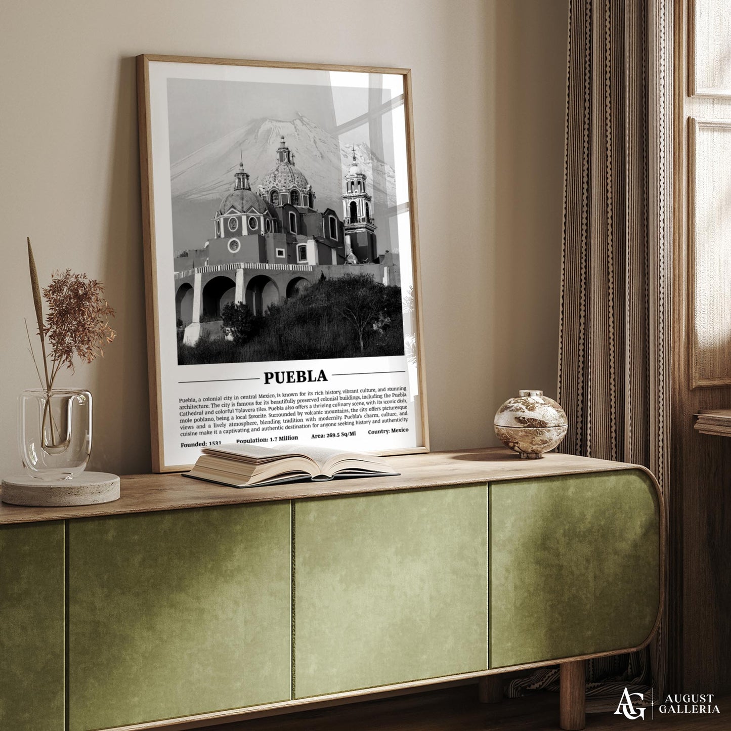 Puebla Black & White City Print