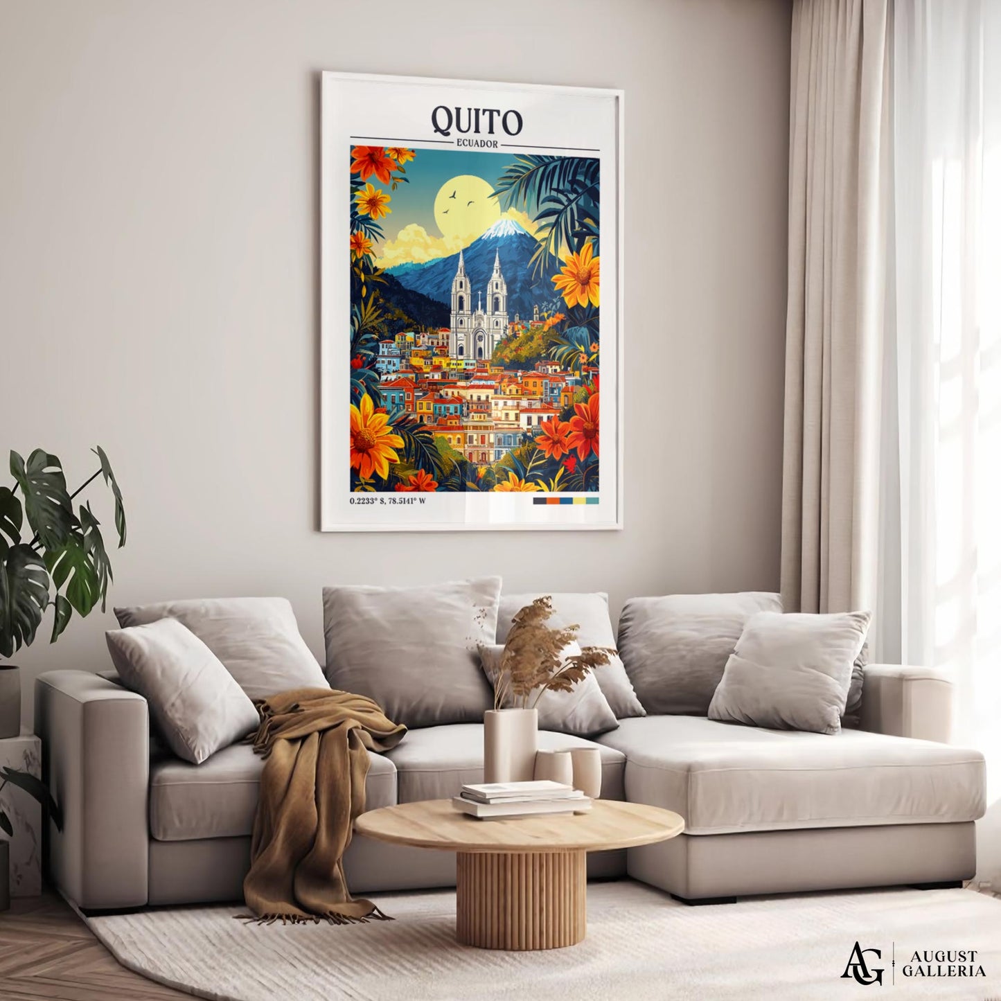 Quito Ecuador Retro Travel Print