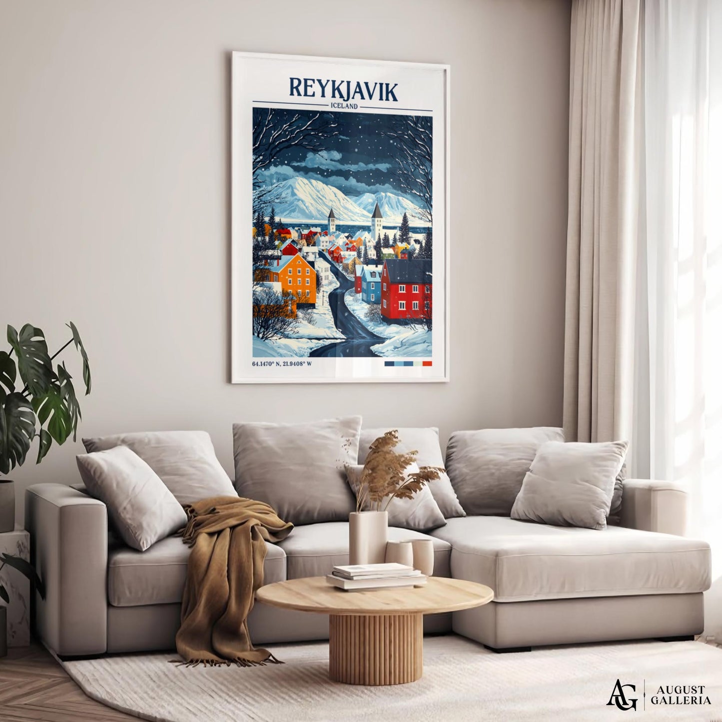 Reykjavík Iceland Retro Travel Print