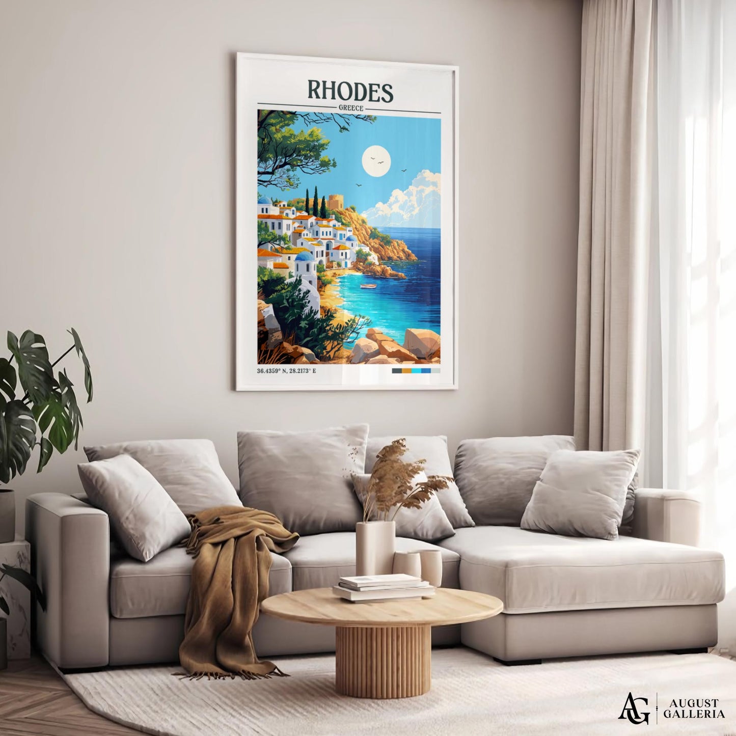 Rhodes Greece Retro Travel Print