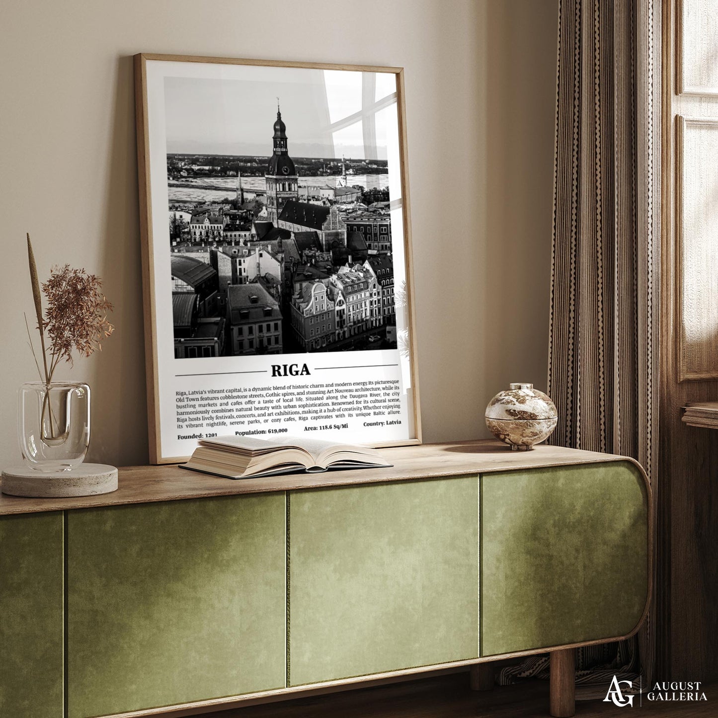 Riga Black & White City Print