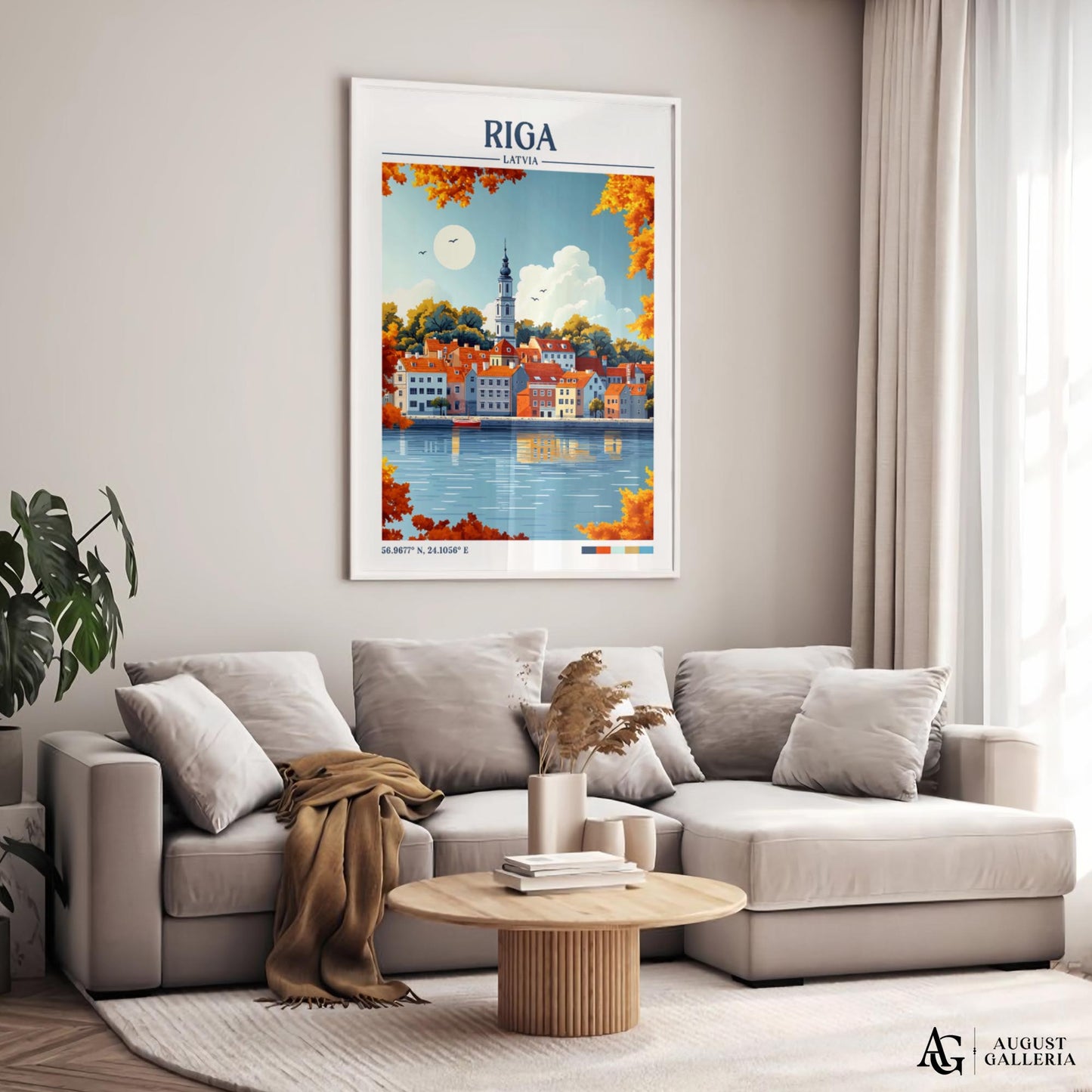 Riga Latvia Retro Travel Print