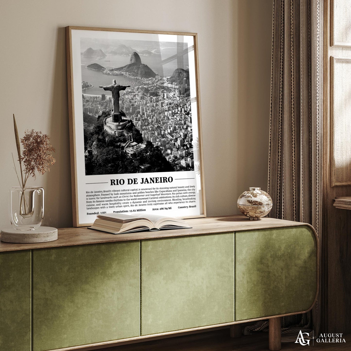 Rio de Janeiro Black & White City Print