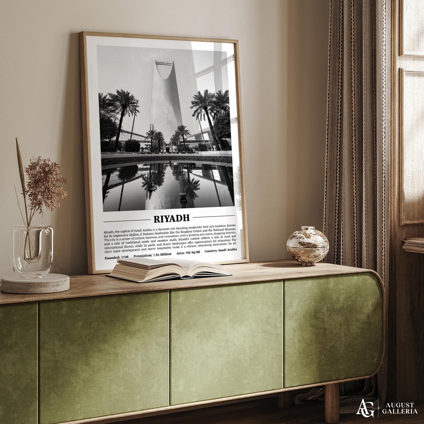 Riyadh Black & White City Print