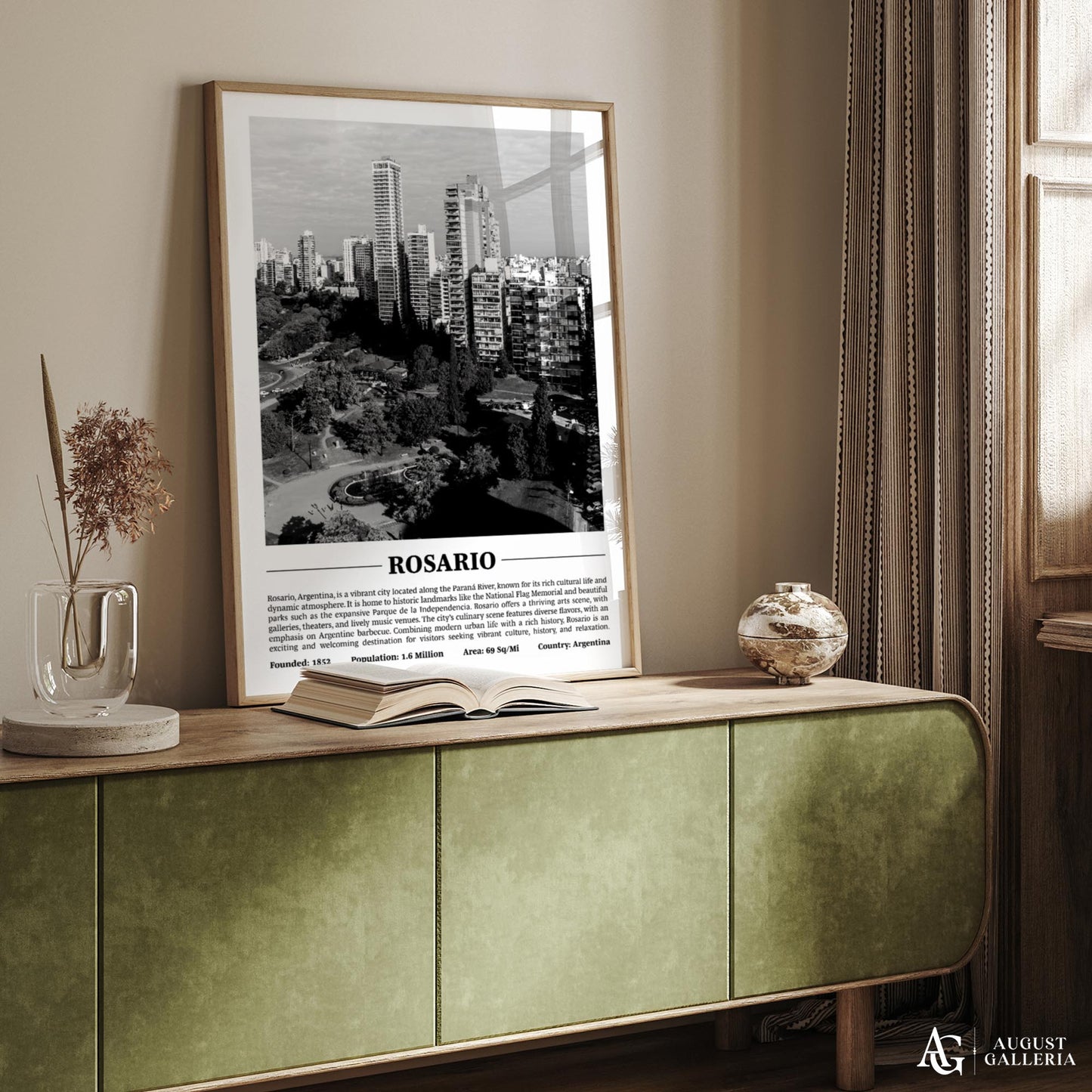 Rosario Black & White City Print