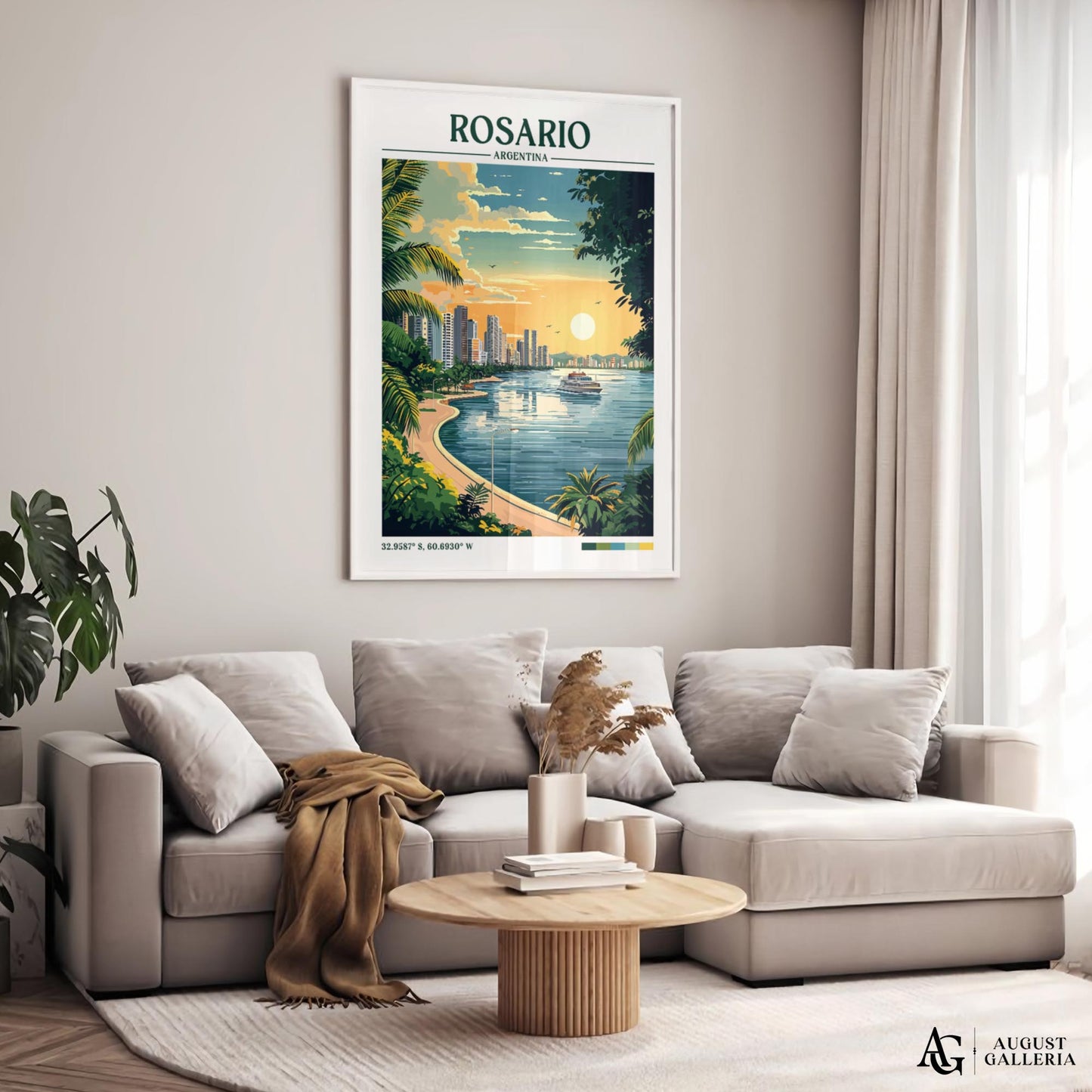 Rosario Argentina Retro Travel Print