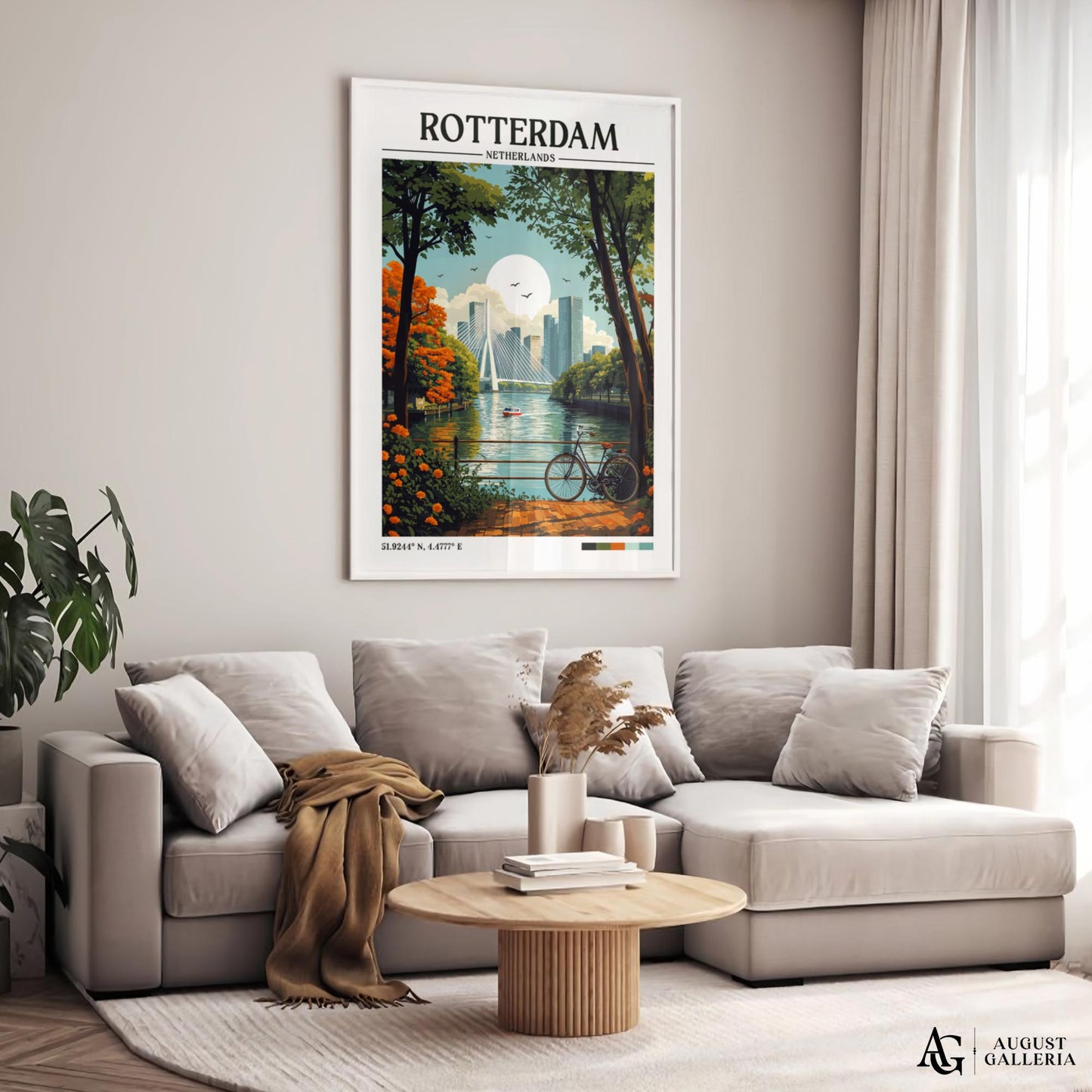 Rotterdam Netherlands Retro Travel Print