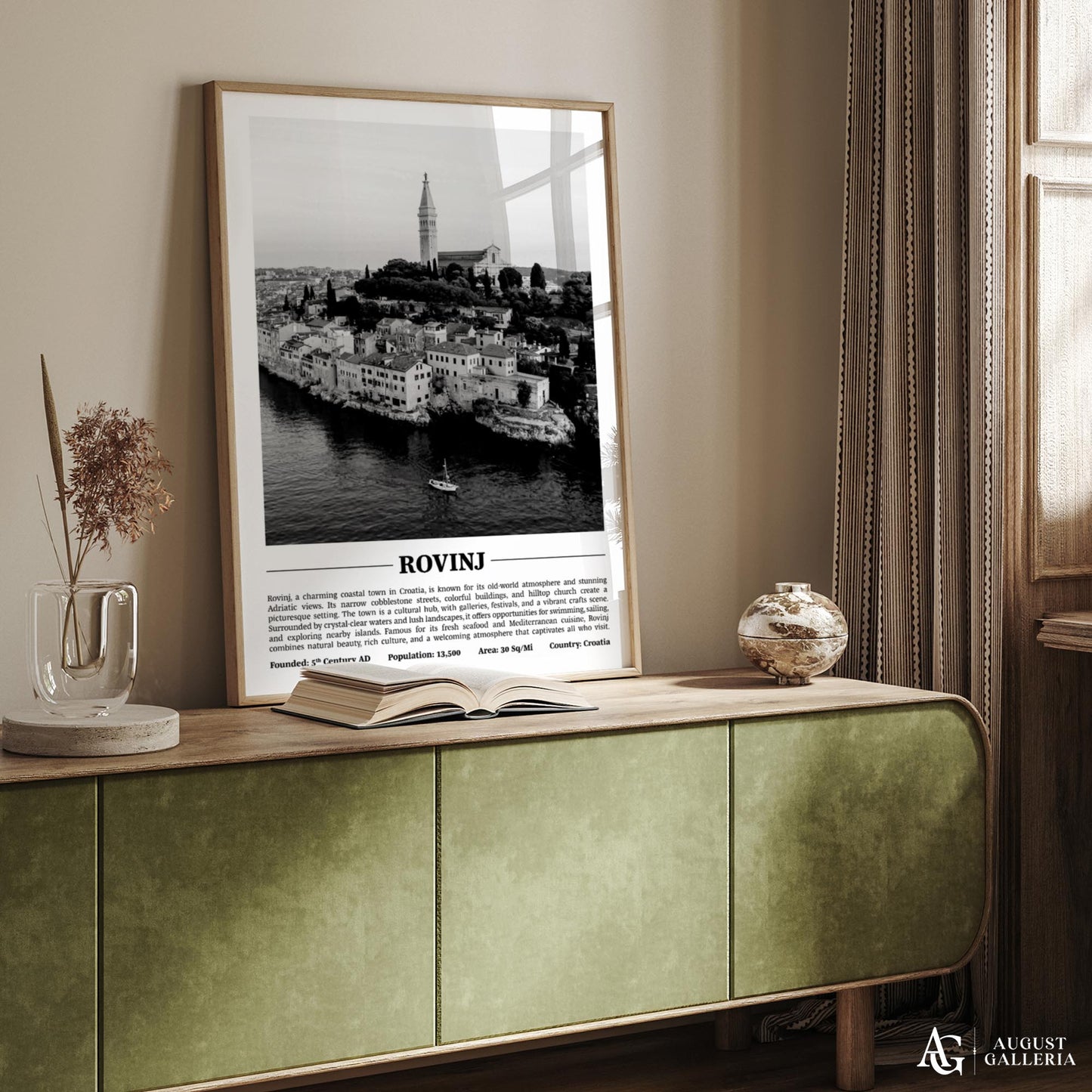 Rovinj Black & White City Print