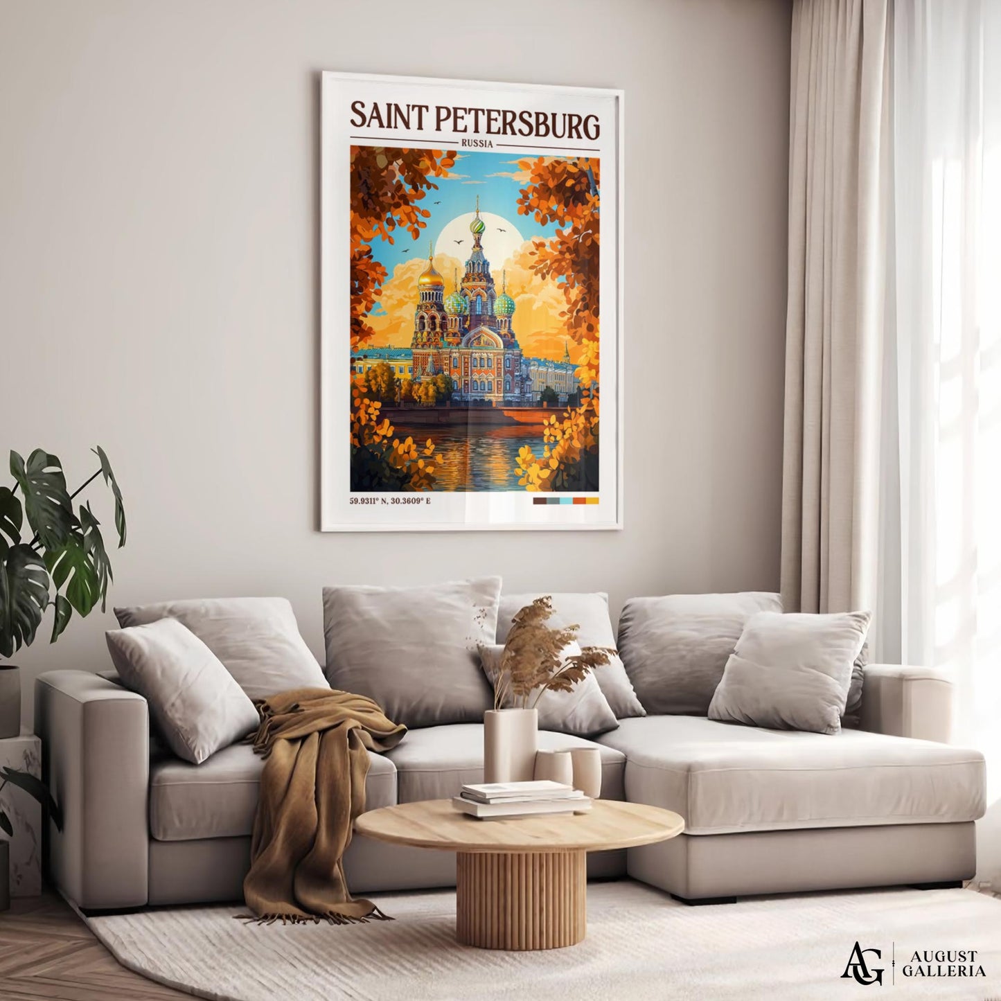 Saint Petersburg Retro Travel Print