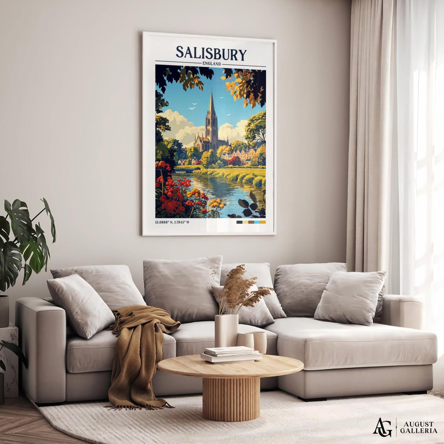 Salisbury England Retro Travel Print