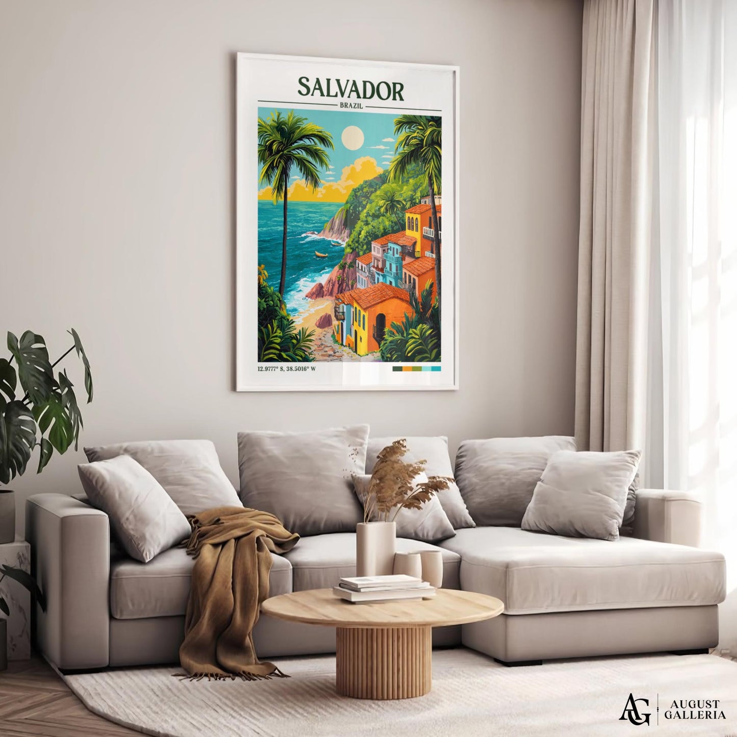 Salvador Brazil Retro Travel Print