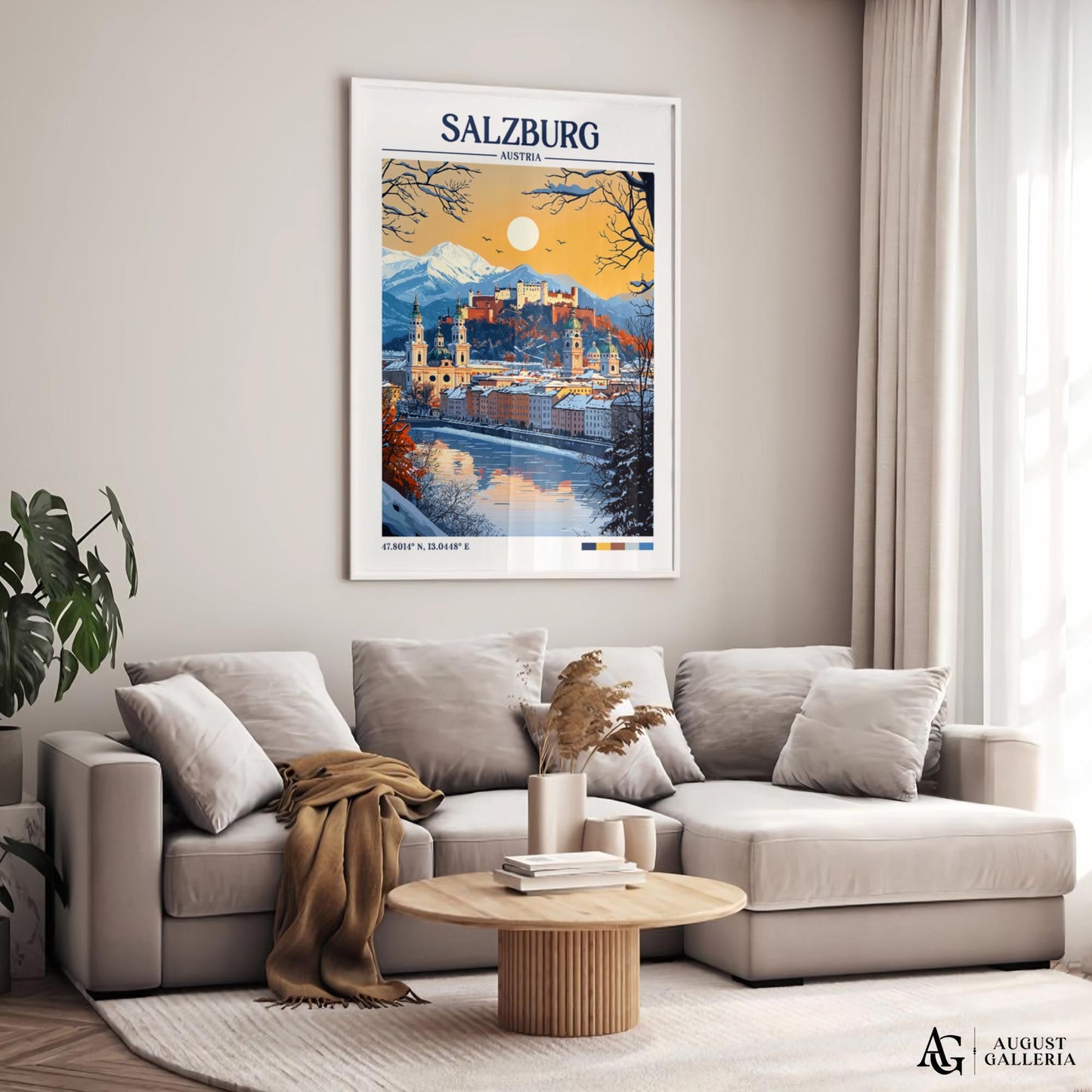 Salzburg Austria Retro Travel Print