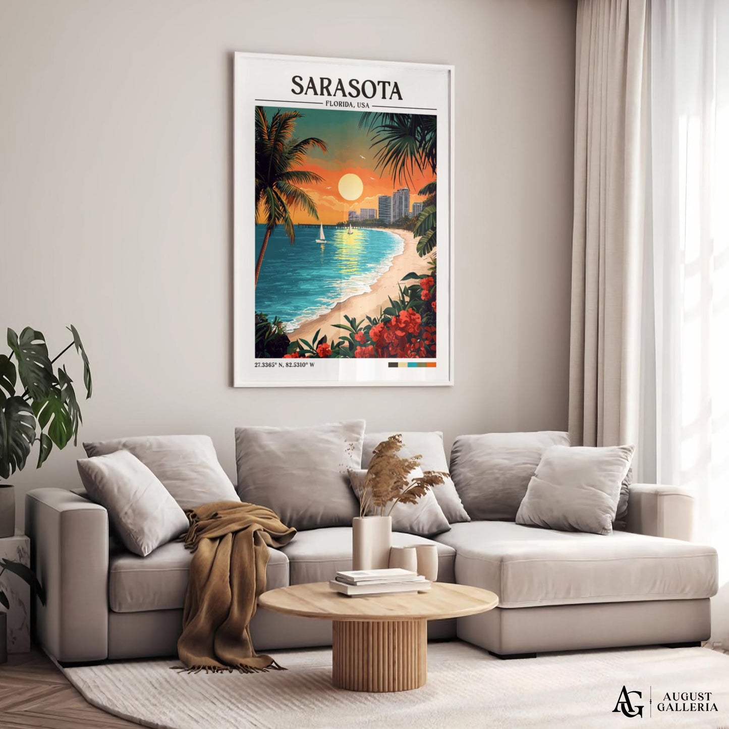 Sarasota Florida Retro Travel Print