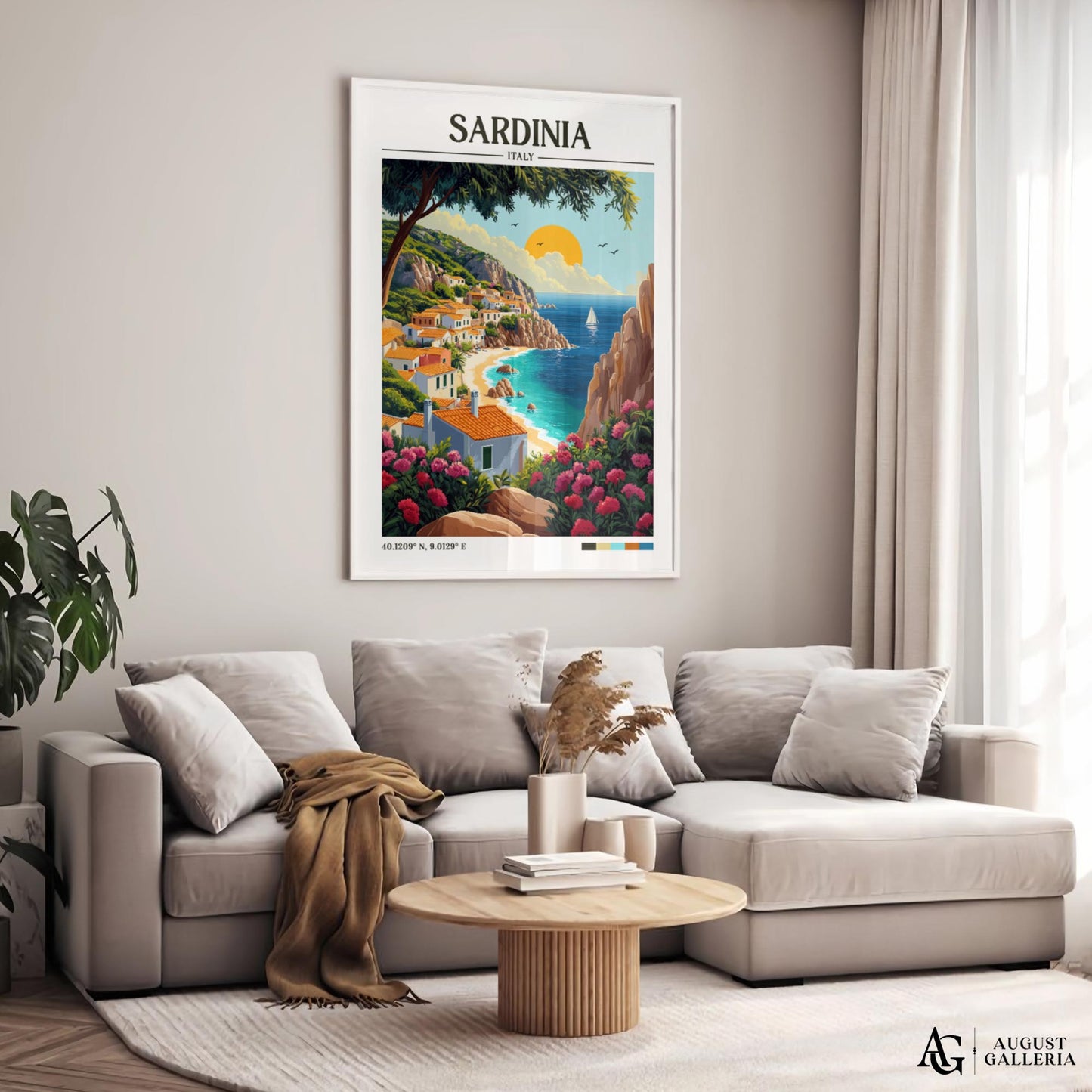 Sardinia Italy Retro Travel Print