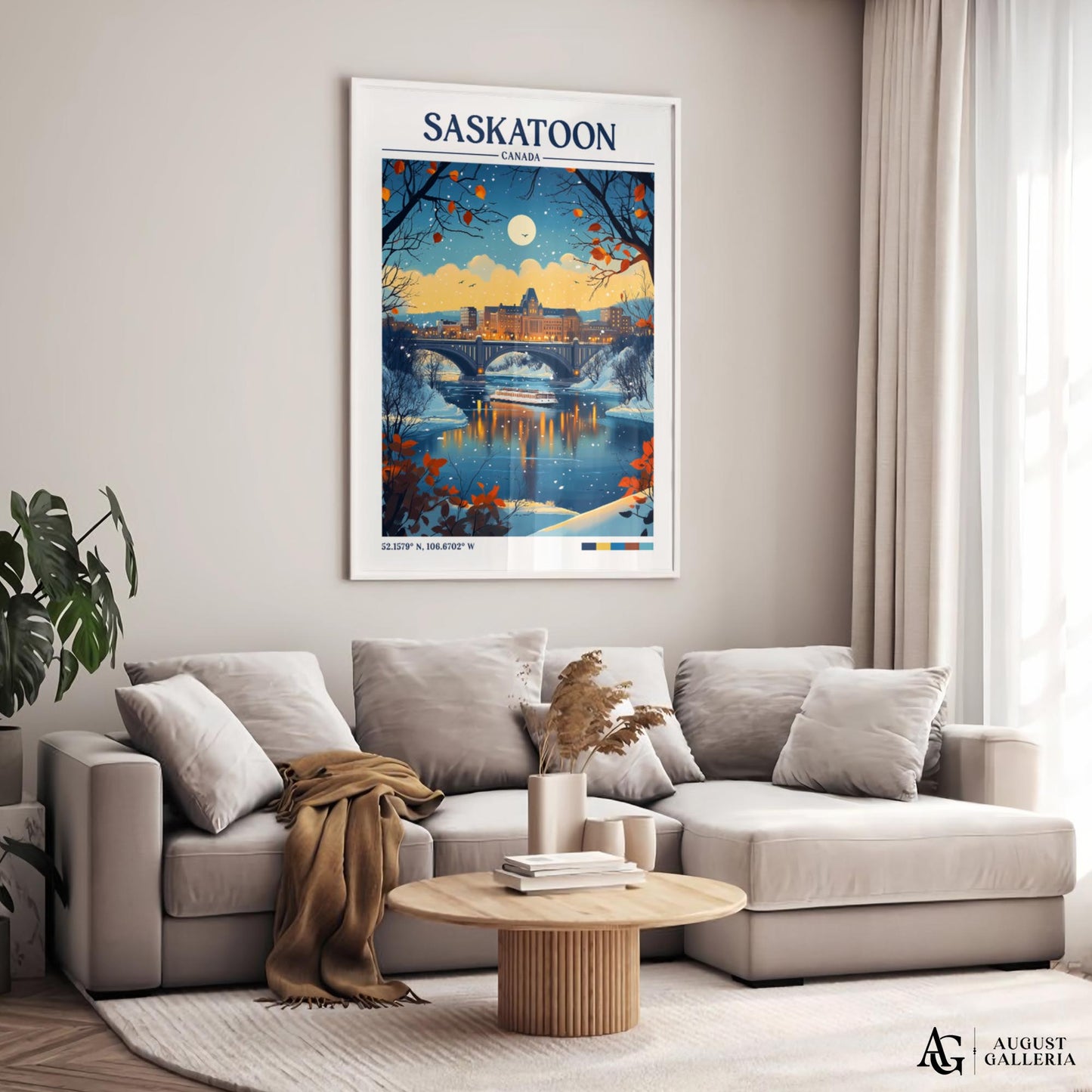 Saskatoon Canada Retro Travel Print