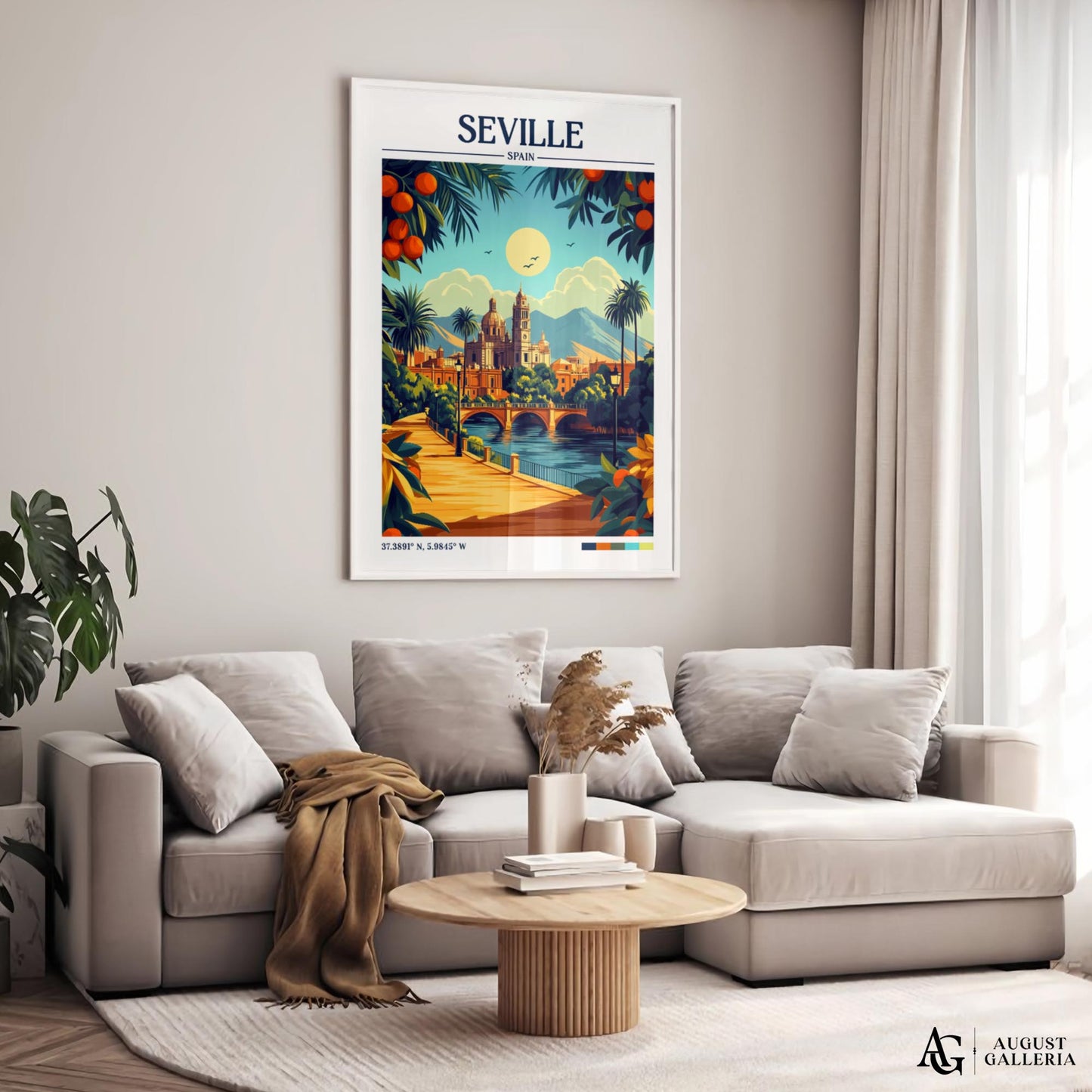 Seville Spain Retro Travel Print