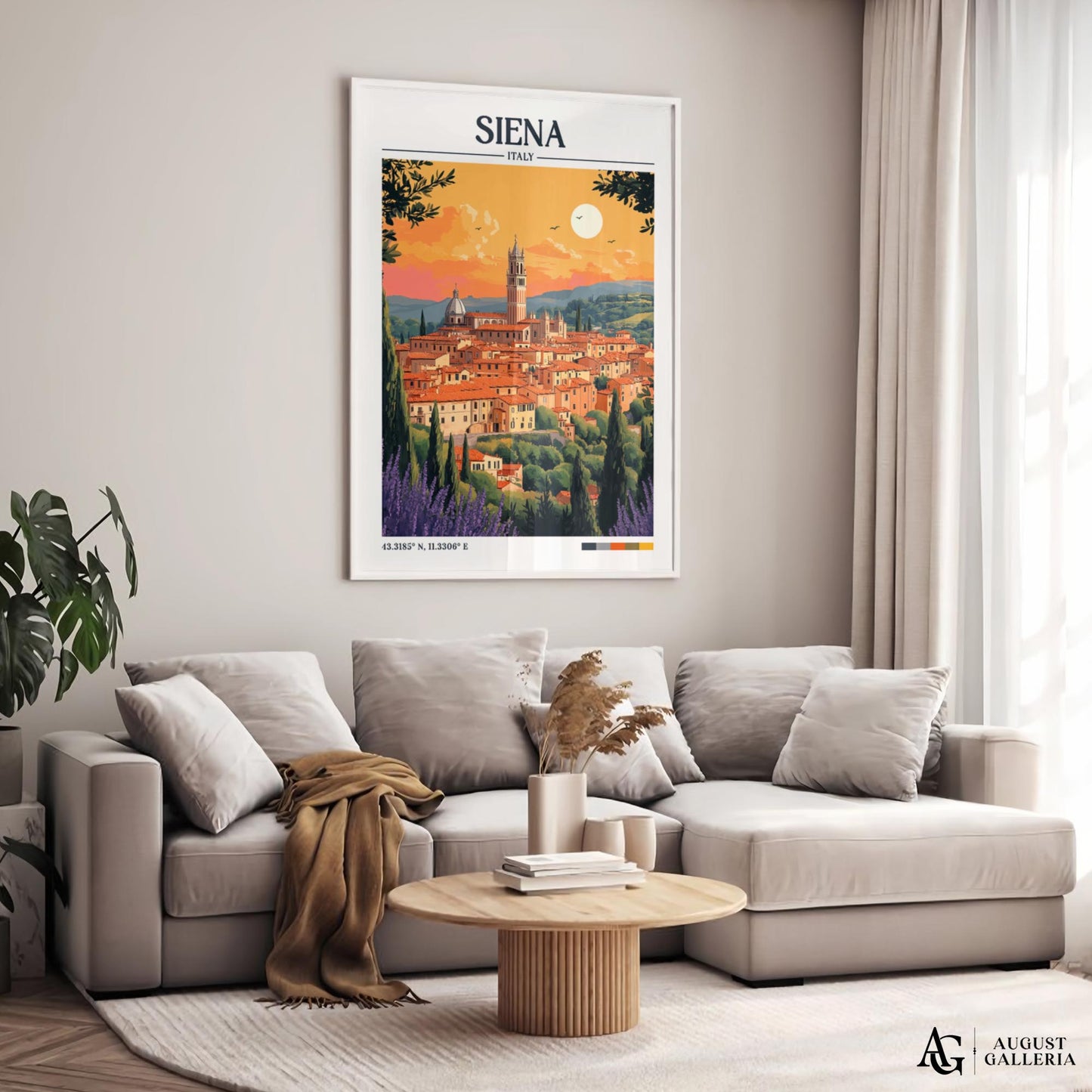 Siena Italy Retro Travel Print