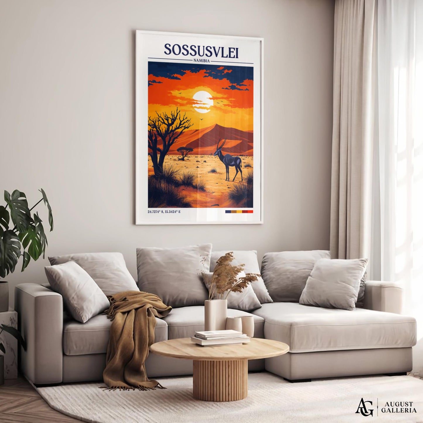 Sossusvlei Namibia Retro Travel Print
