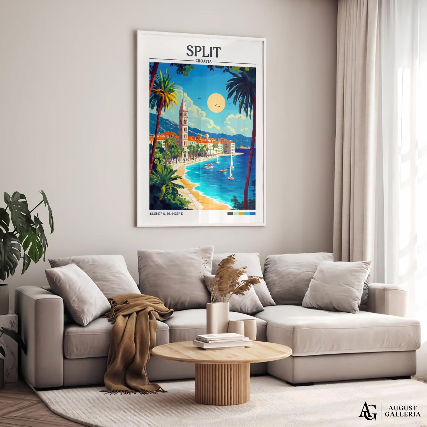 Split Croatia Retro Travel Print