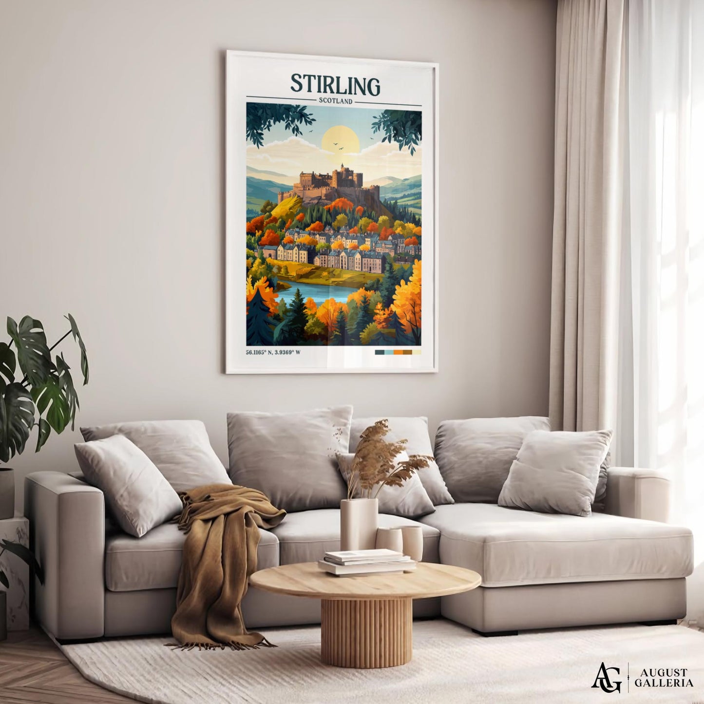 Stirling Scotland Retro Travel Print
