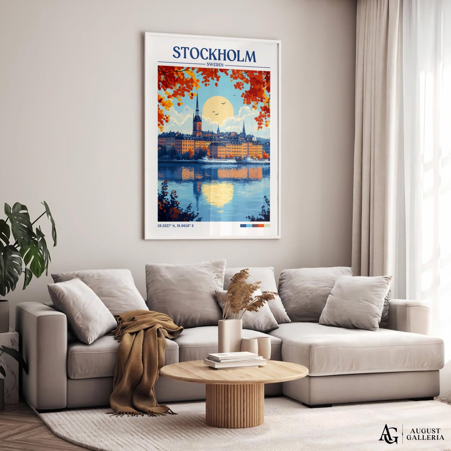 Stockholm Sweden Retro Travel Print