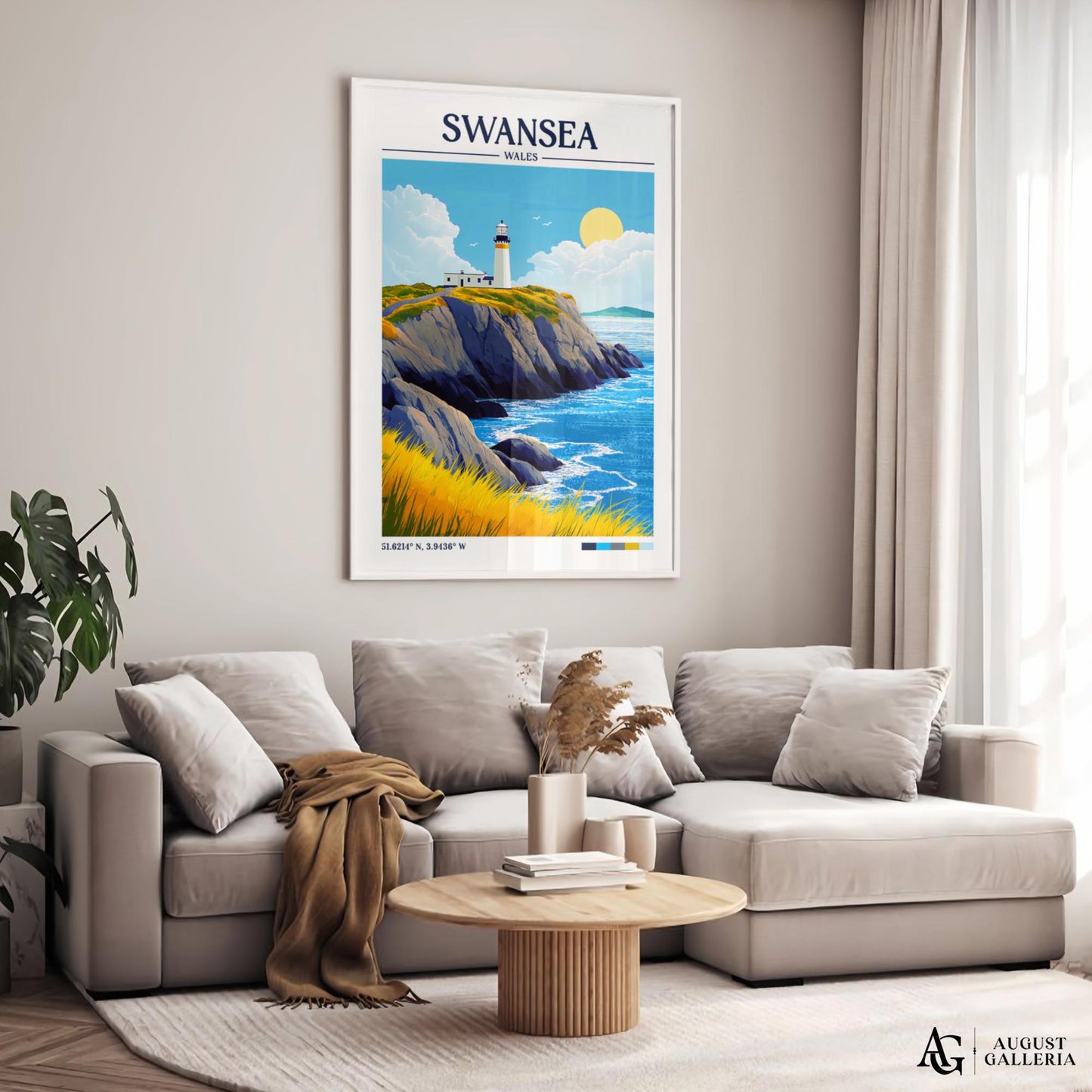 Swansea Wales Retro Travel Print