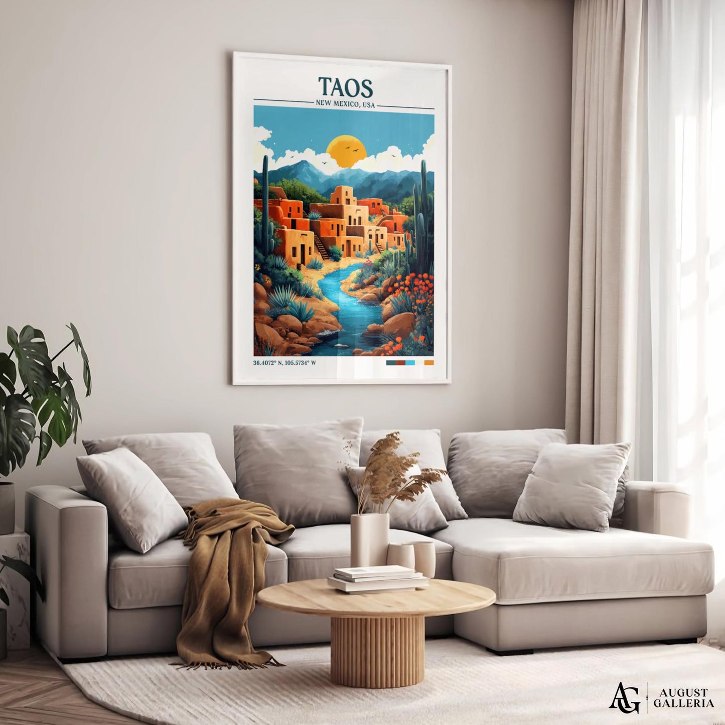 Taos New Mexico Retro Travel Print