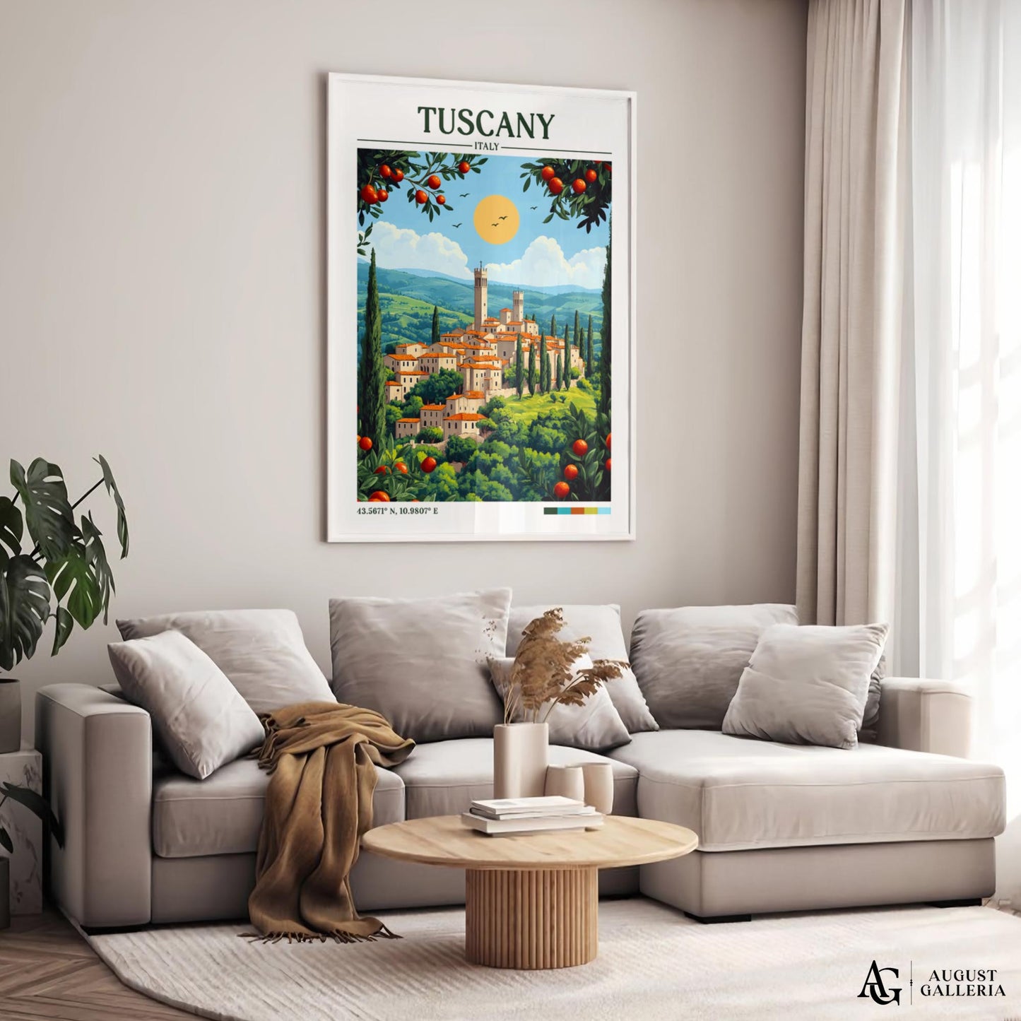 Tuscany Retro Travel Print