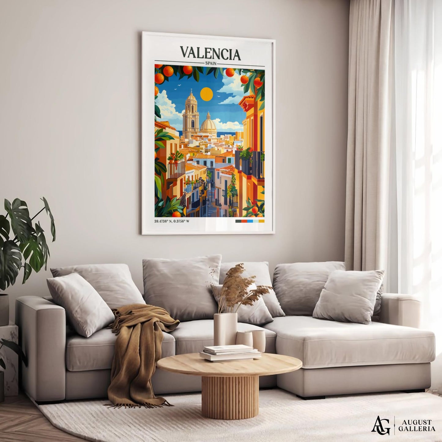 Valencia Spain Retro Travel Print