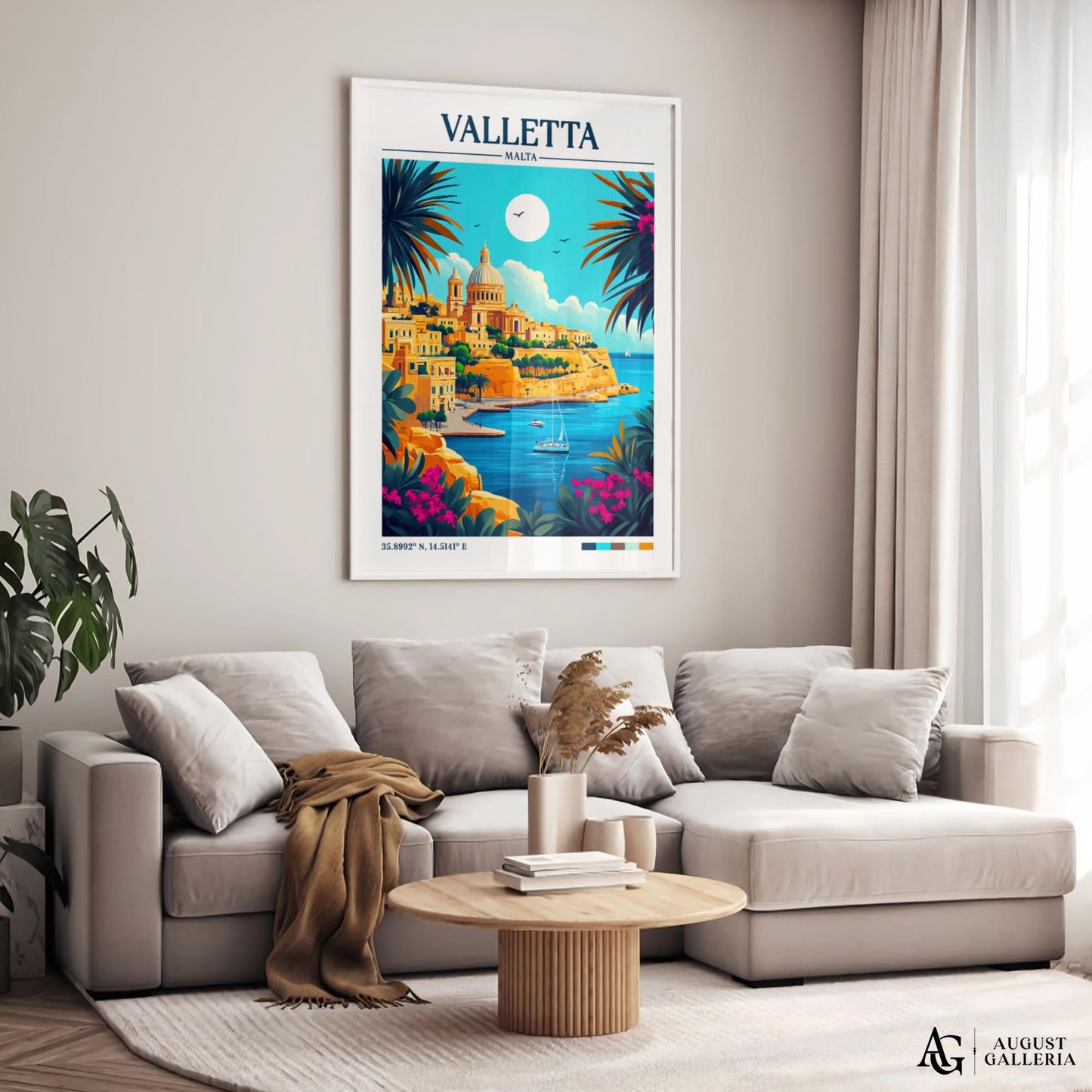 Valletta Malta Retro Travel Print