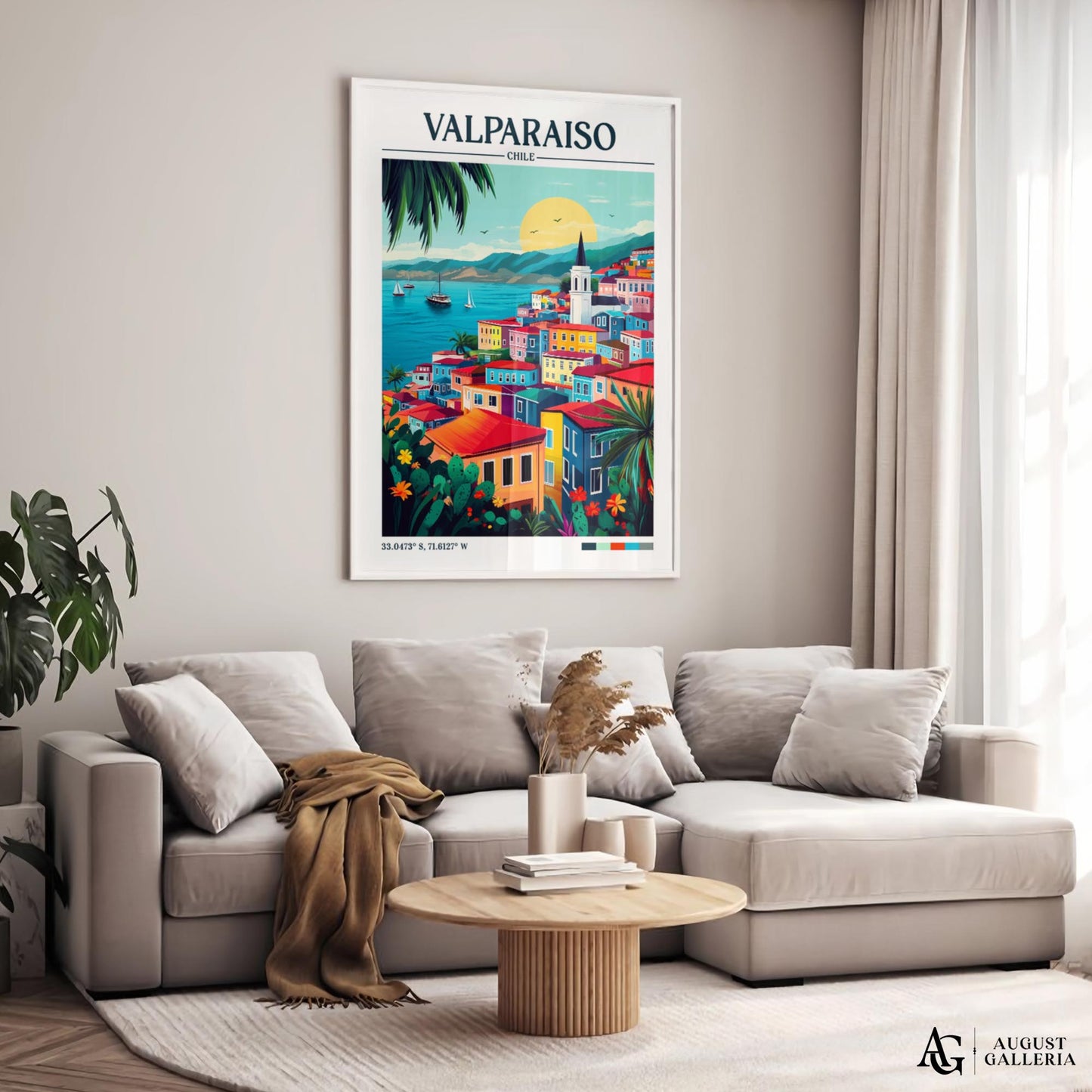 Valparaíso Chile Retro Travel Print
