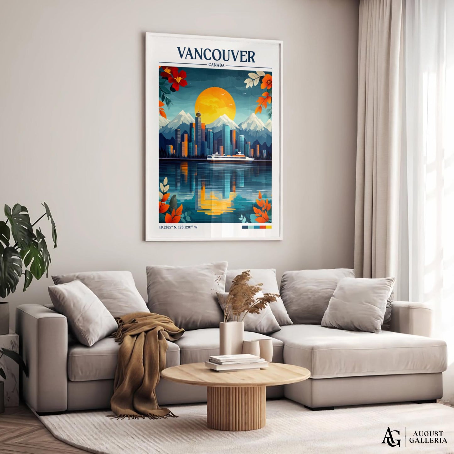 Vancouver Canada Retro Travel Print